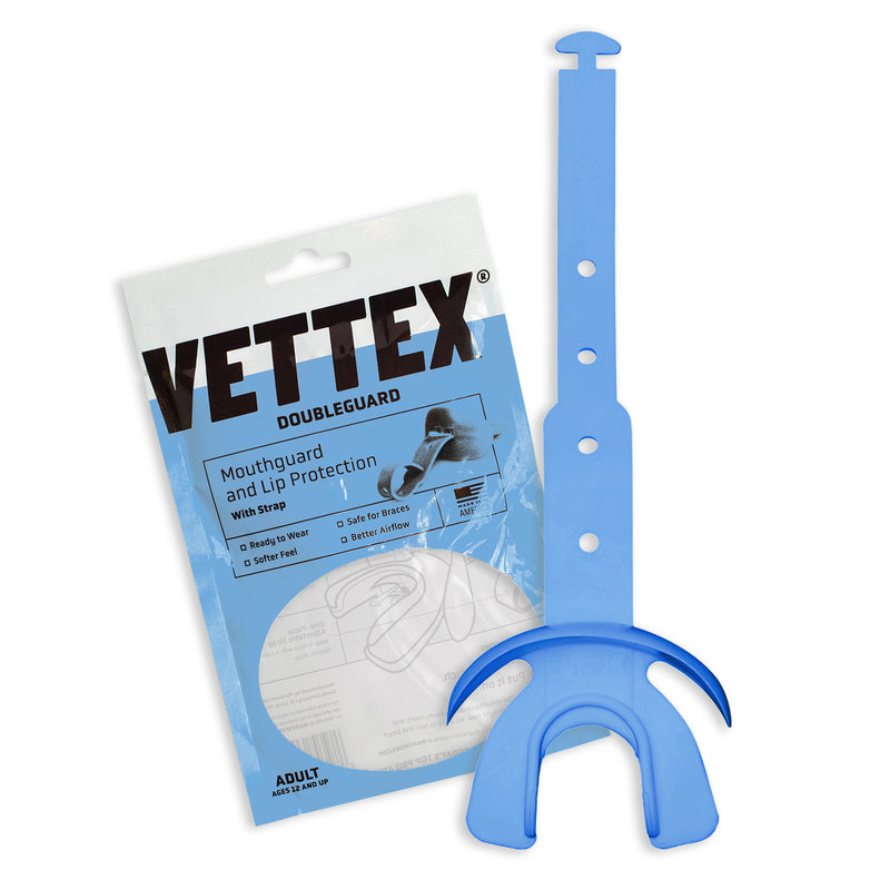 Vettex Football Doubleguard Mouthguard Breathable Doubleguard with Lip Protection and Strap - Adult 15