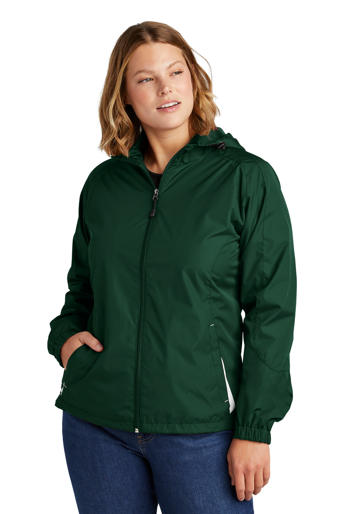 Sport-Tek Women's Colorblock Hooded Raglan Jacket. LST76 8