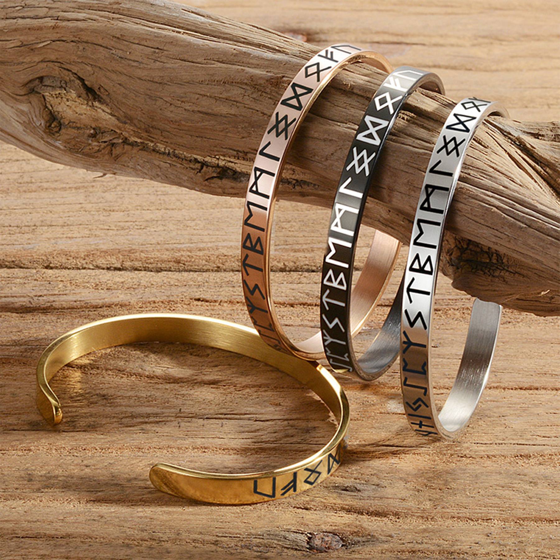 Stainless Steel C-shaped open character bracelet 2