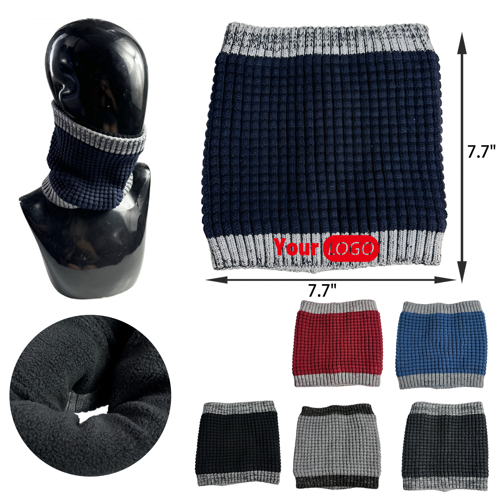 MOQ 50 PCS Flexible Winter Knitted Warm Neck Gaiter 3