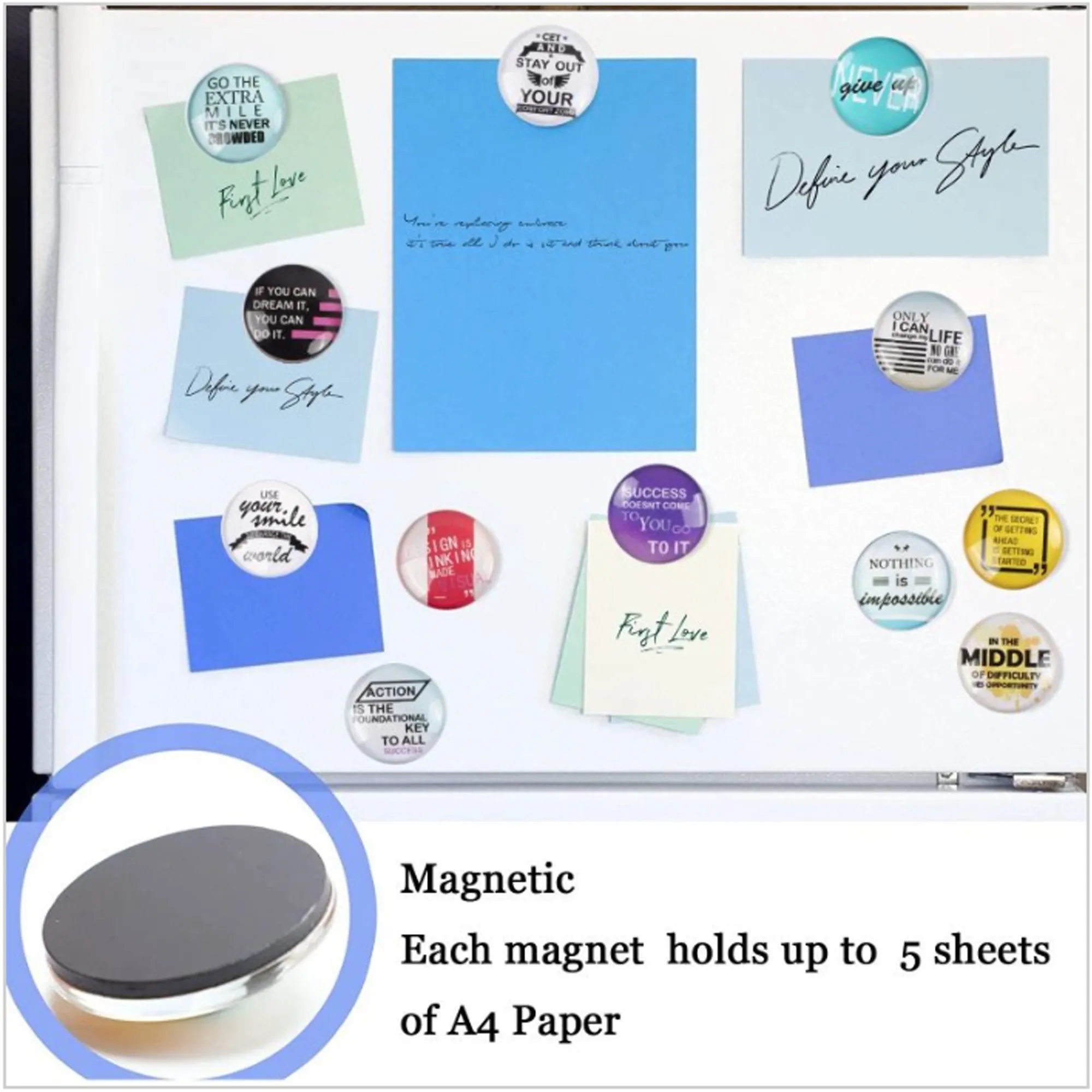2" Custom Crystal Glass Round Refrigerator Magnets 4