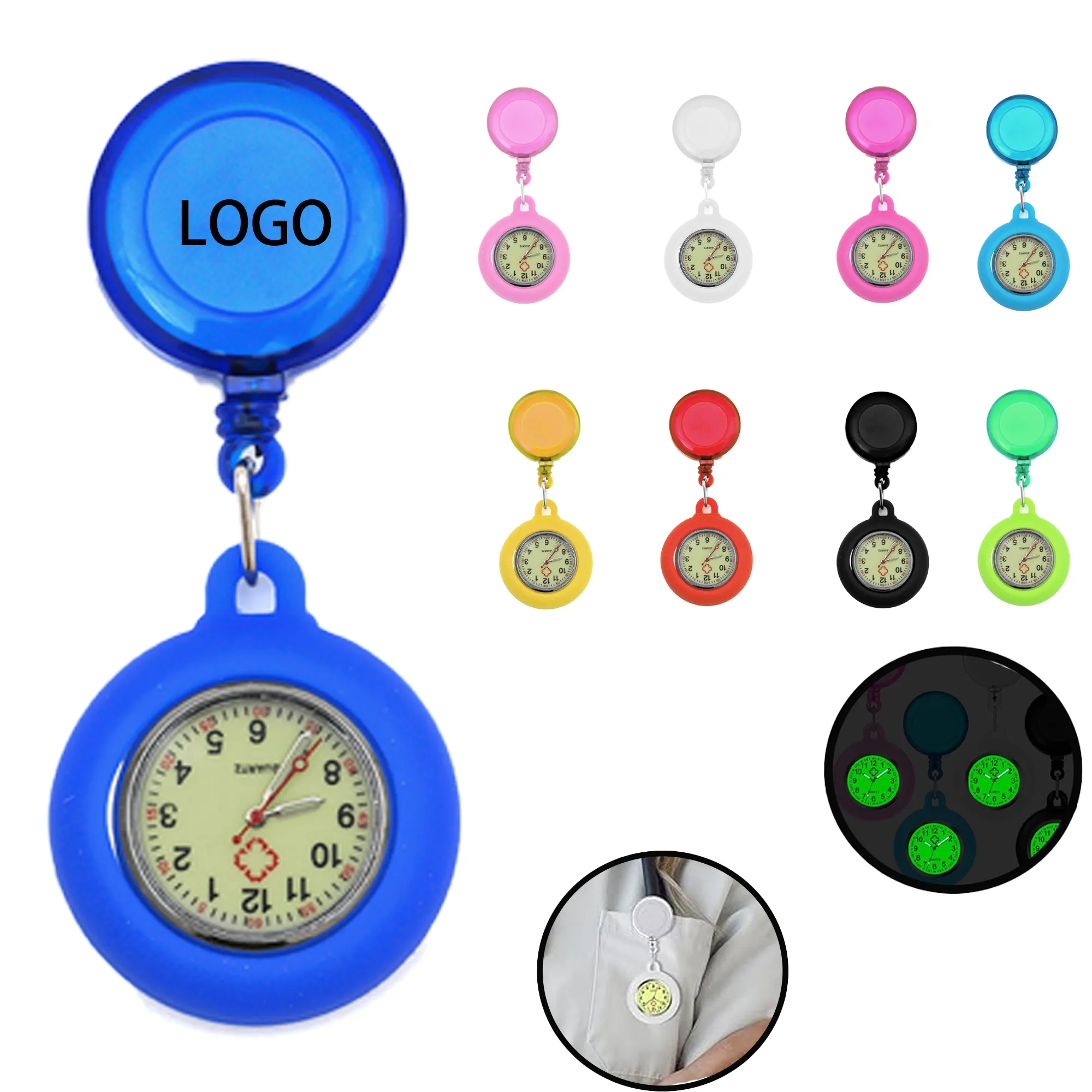 Clip on Hanging Lapel Nurse Luminous Watch 3