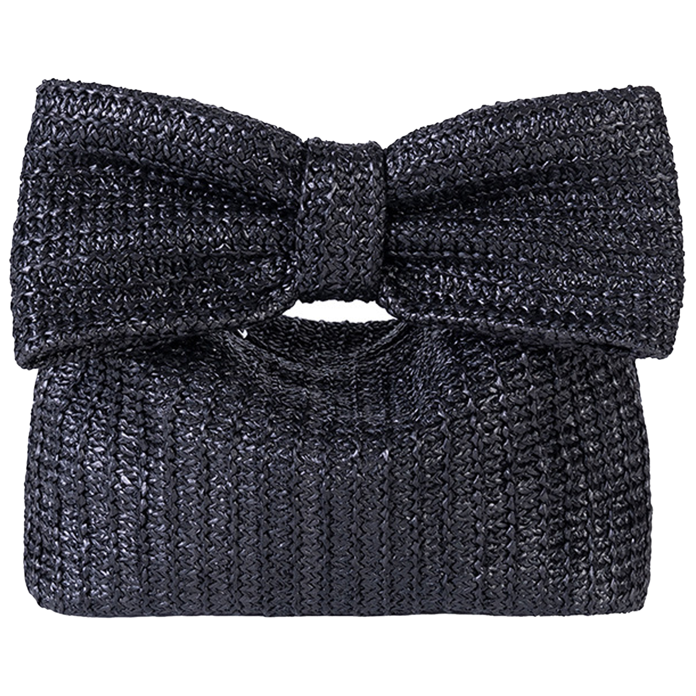 Straw Solid Color Bow Handbag 5