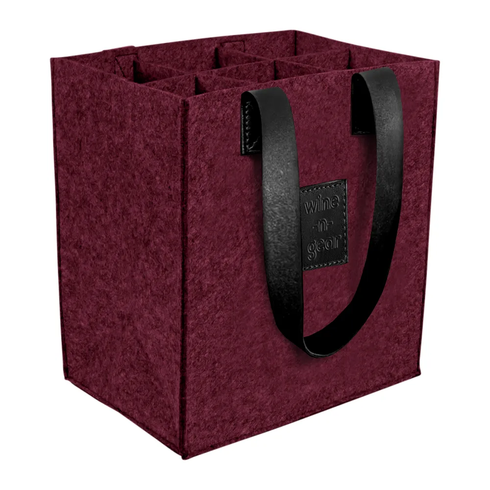 6-Bottle Felt Wine Tote 18