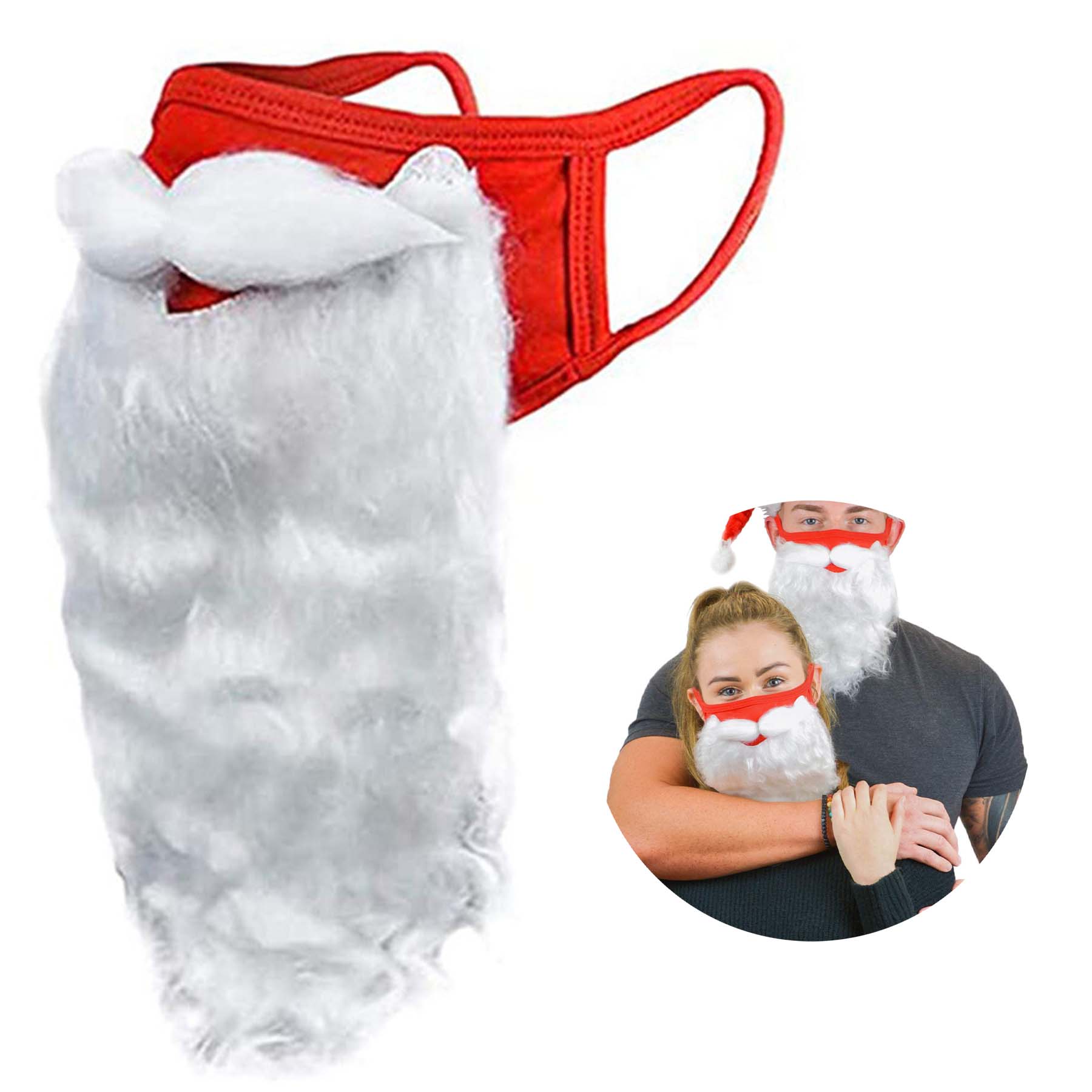 Face Mask Funny Bearded Holiday Santa Costume 2