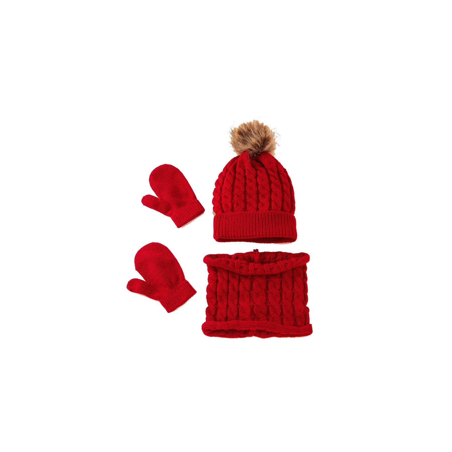 Winter Toddler Hat Scarf Gloves Set 1
