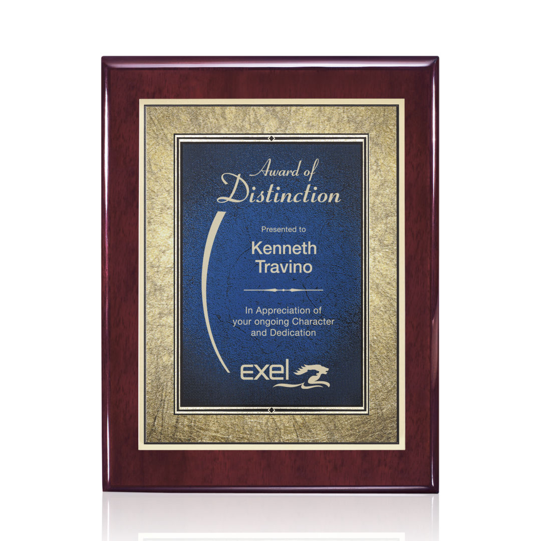 Oakleigh/Tamara Plaque - Rosewood/Blue 4