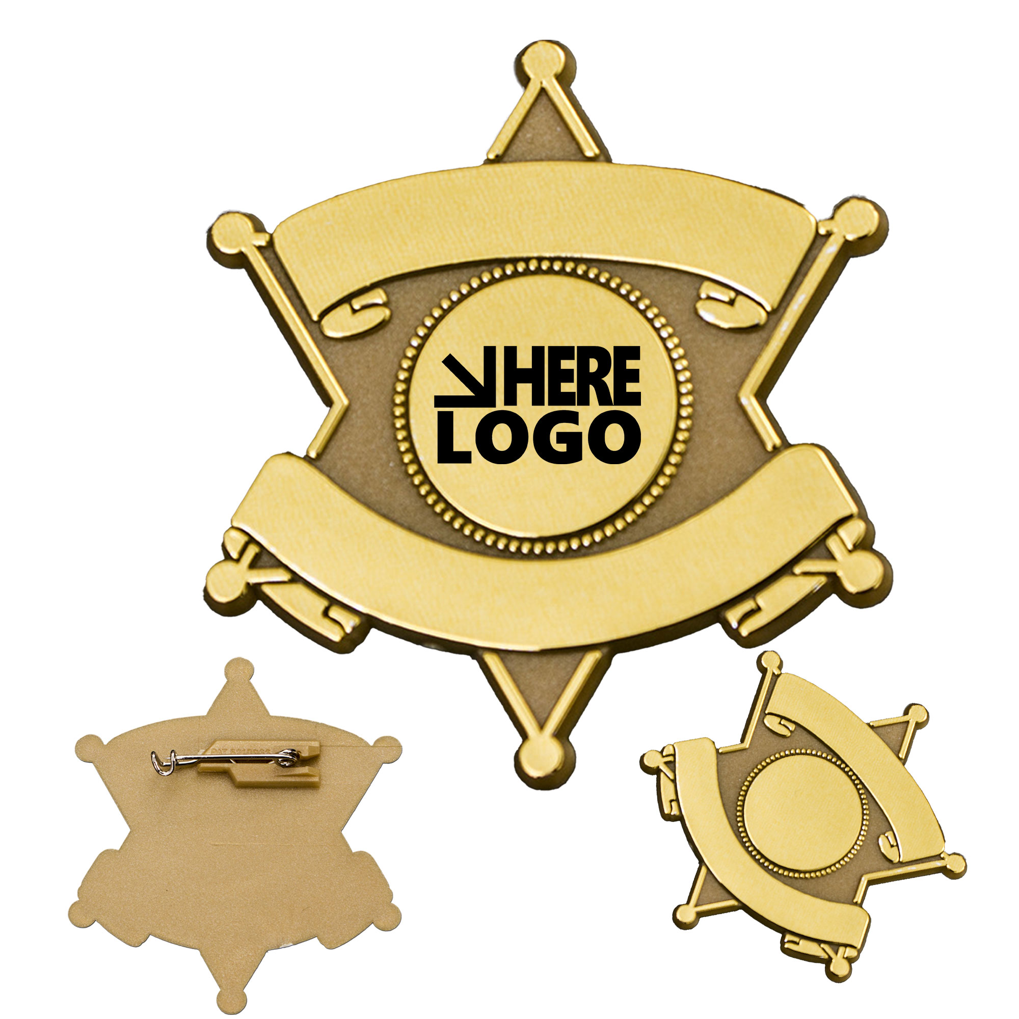 MOQ 100 Metal Lapel Badges Pins - 2.5" 2