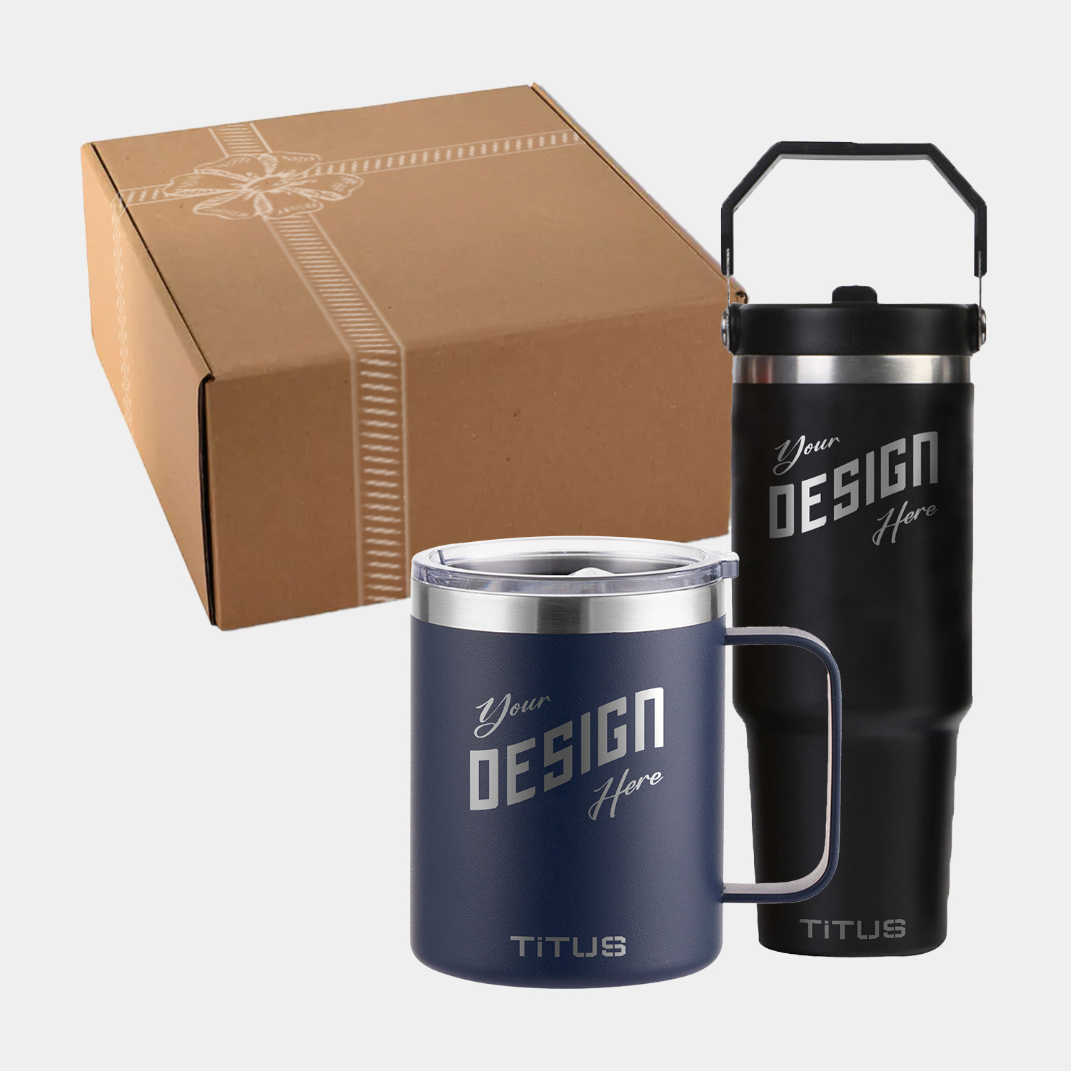 TiTUS® 30 oz Flip Straw Tumbler & 12 oz Insulated Mug Premium Gift Set 2