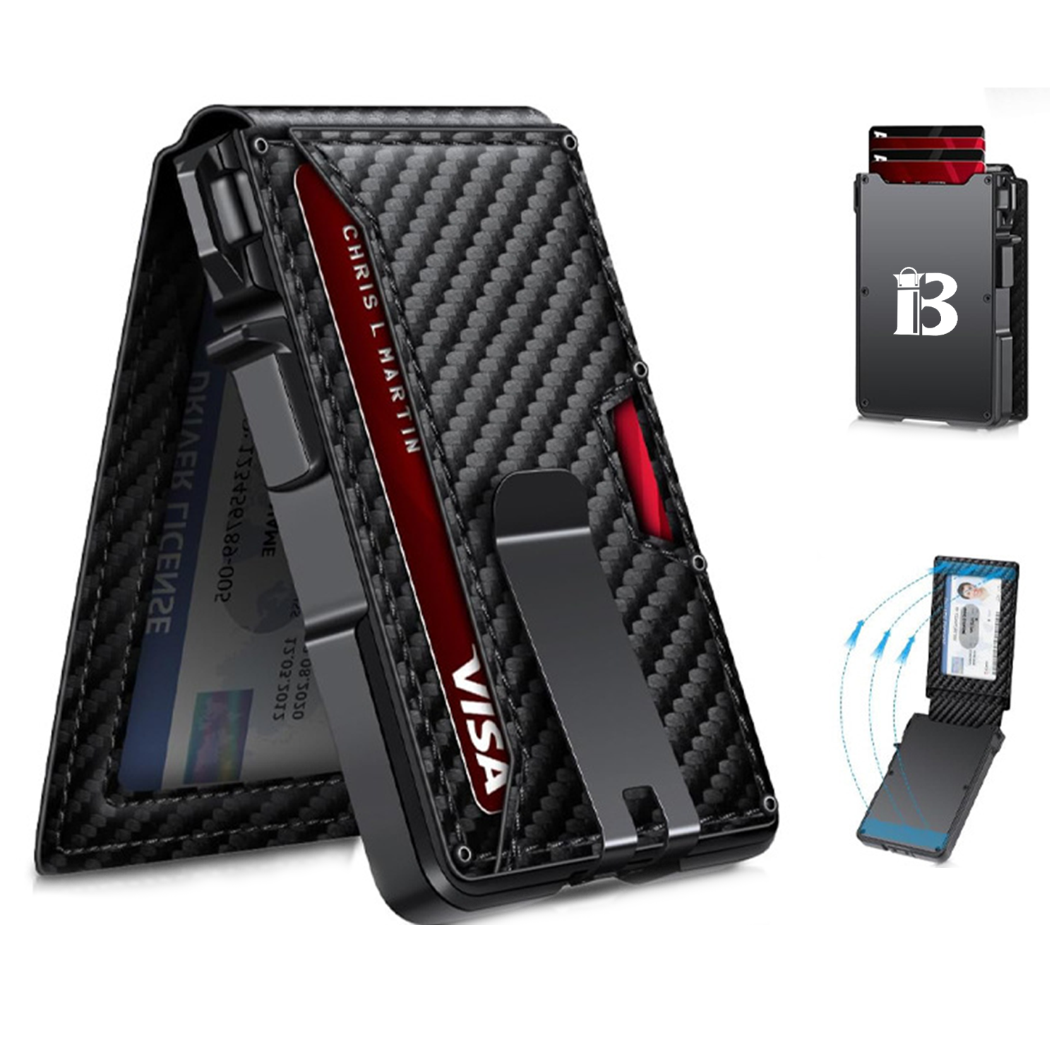 Men Aluminum Slim RFID Blocking Pop-Up Card Wallet 2