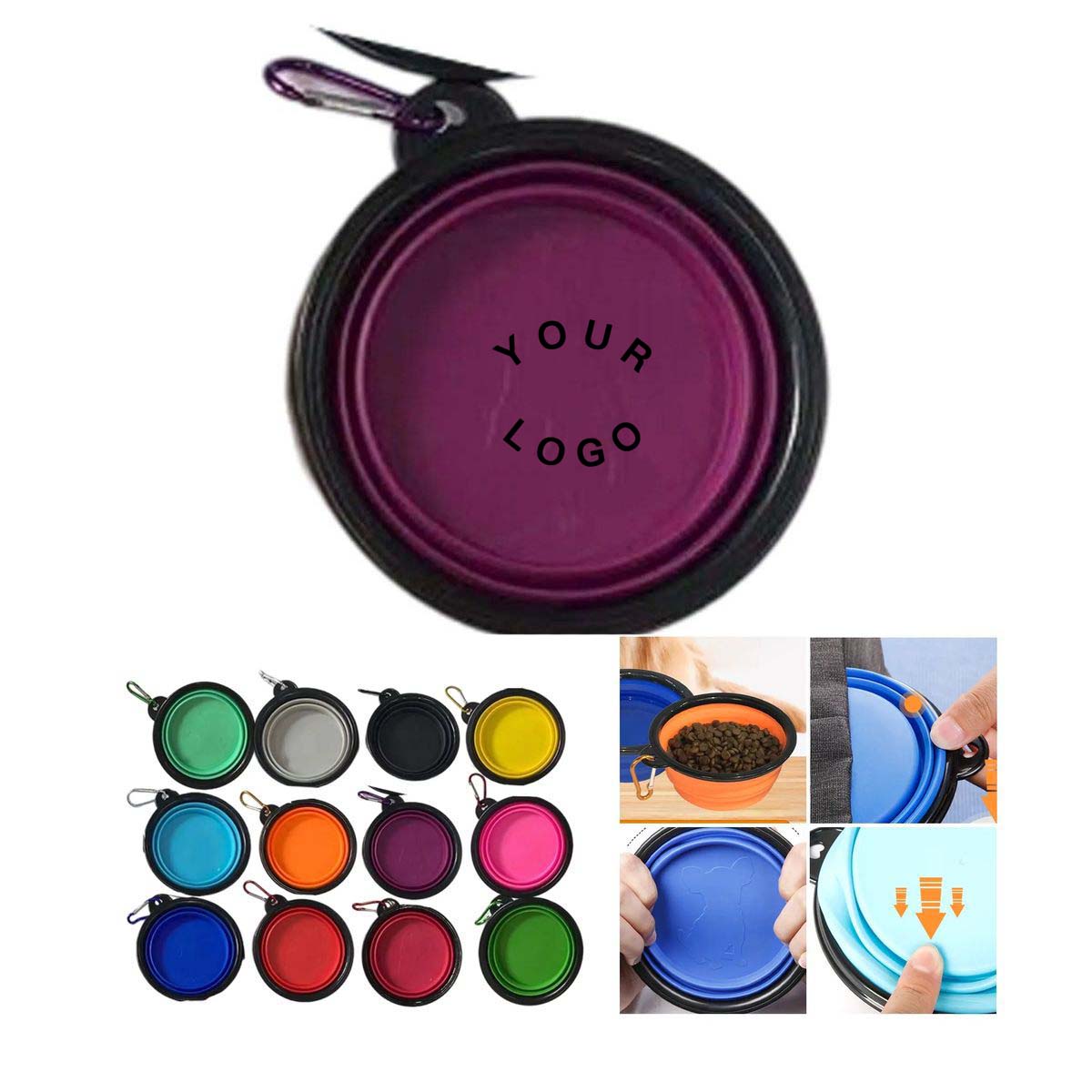 TPE Foldable Dog Bowl Portable for Travel 4