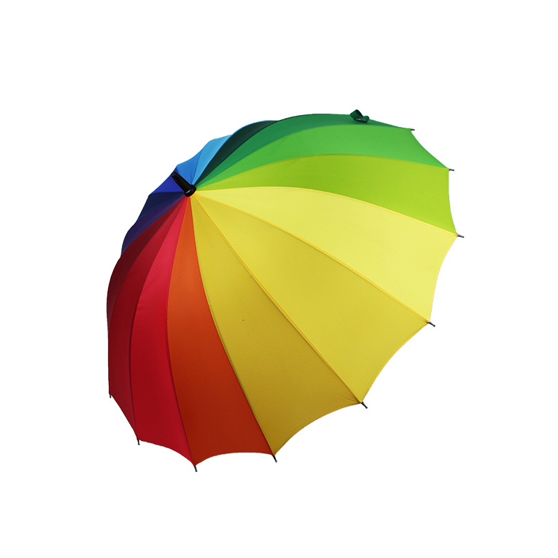 16 Bone Creative automatic Rainbow Umbrella Long Handle Umbrella 5