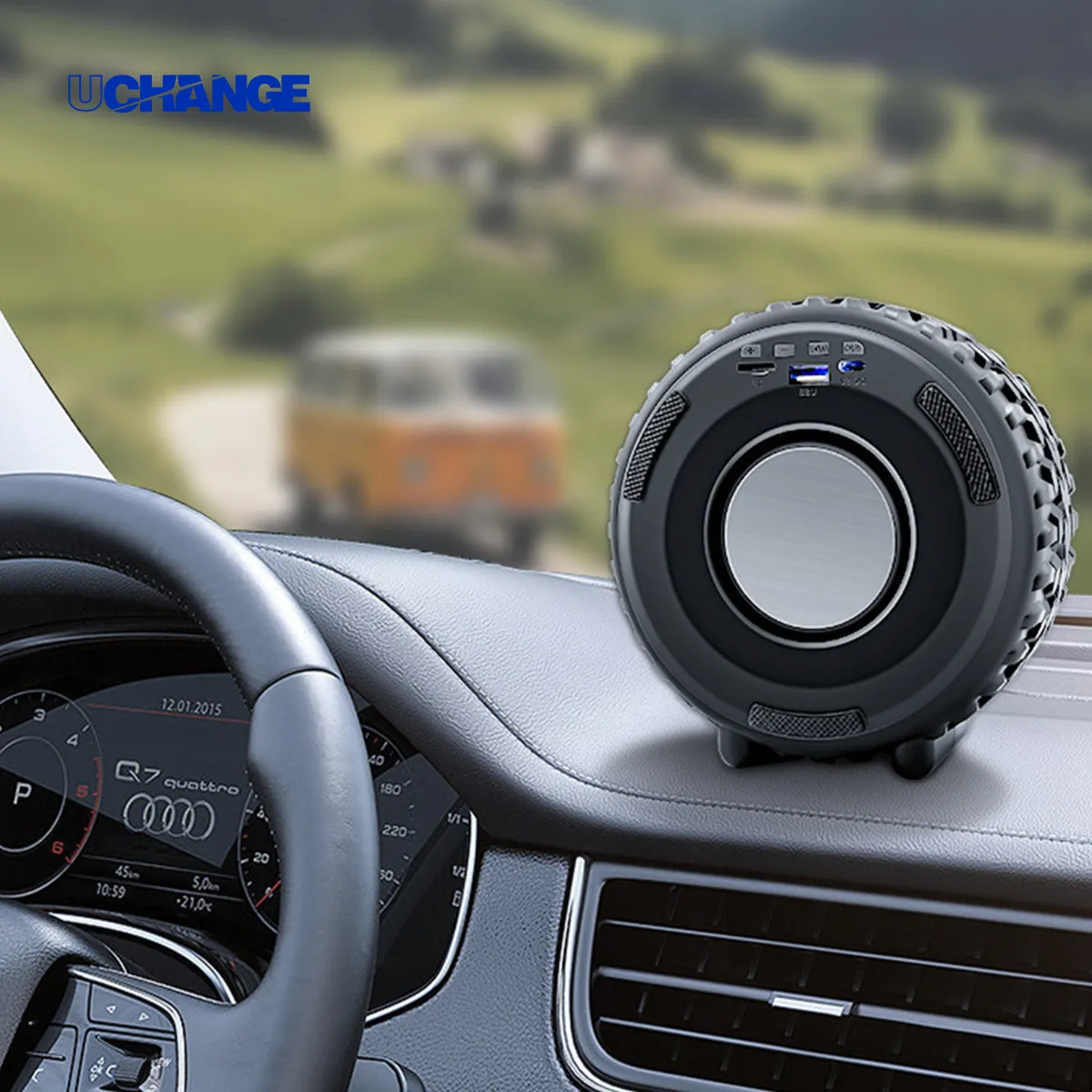 Tire-Shaped Bluetooth Speaker With RGB Ring Light 3