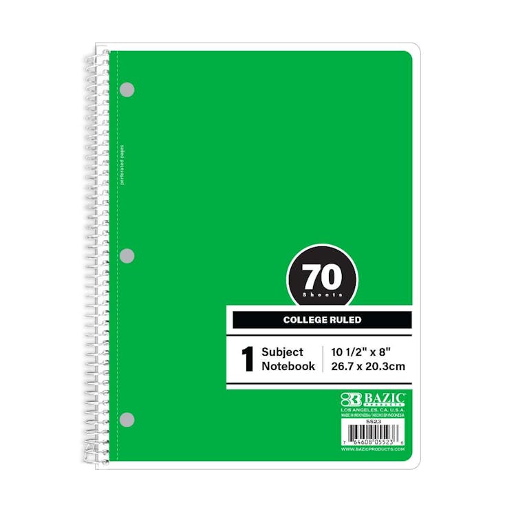 College Ruled Notebooks - 70 Sheets Green 2