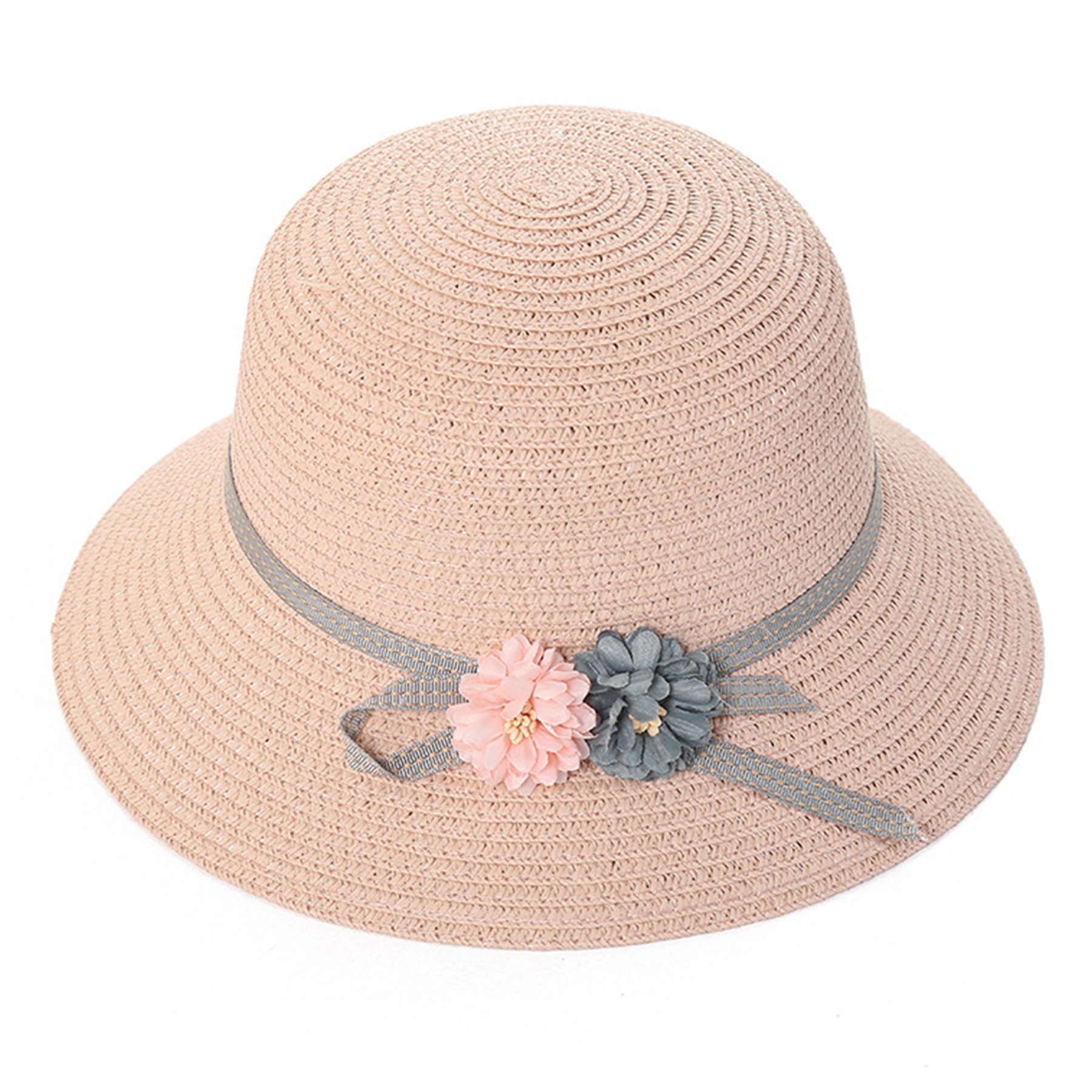 Girls'Flower Sun Protective Straw Hat 3