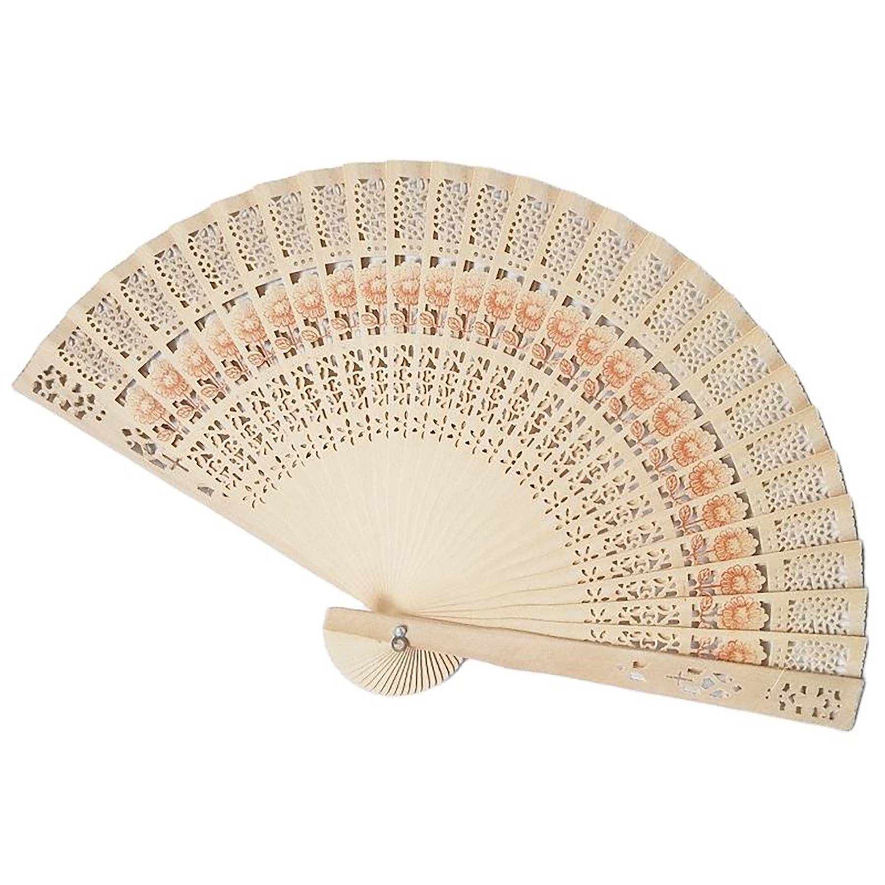 Vintage Wooden Handheld Folding Fan 4