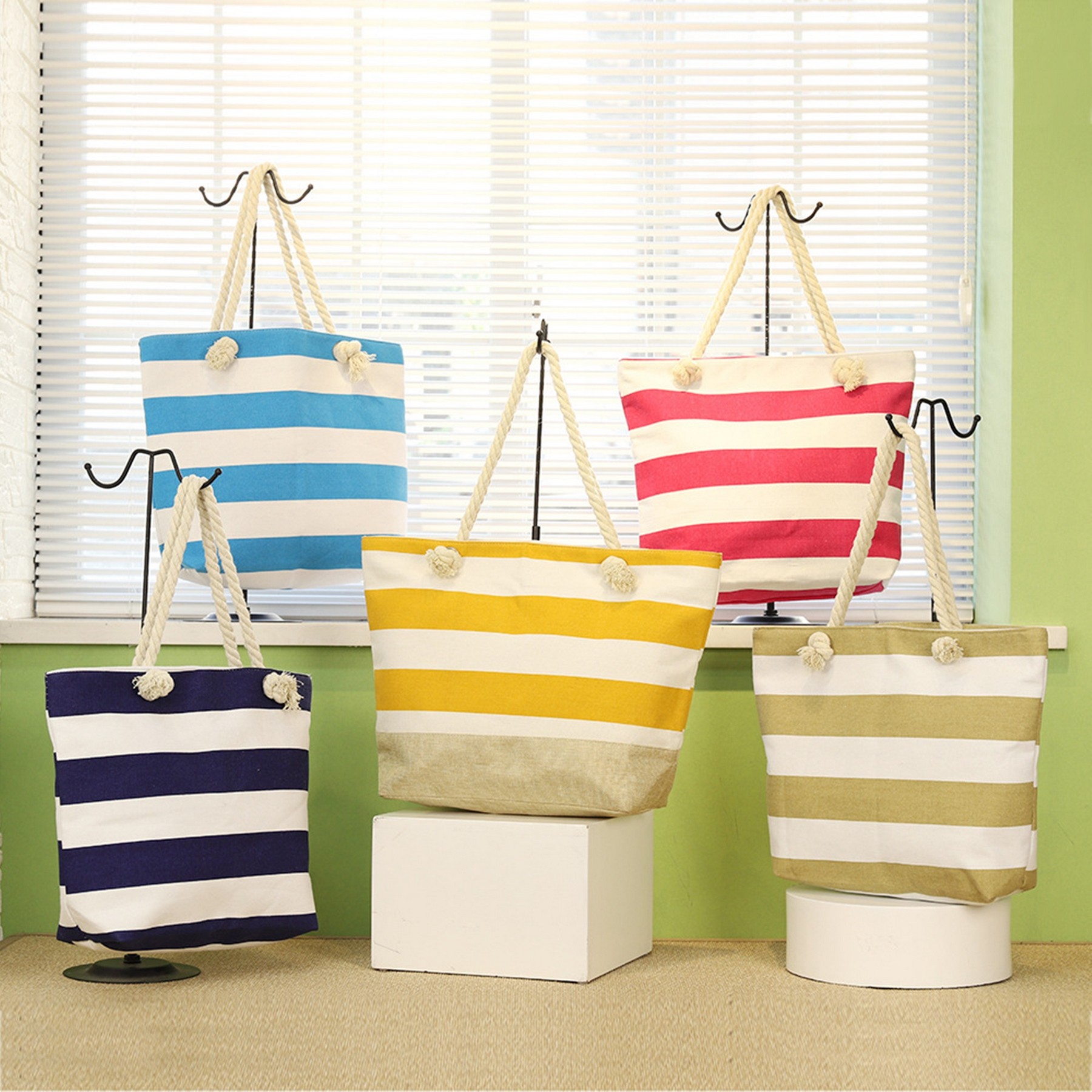 Canvas Beach Tote Handbag, custom tote bag with logo imprint 9