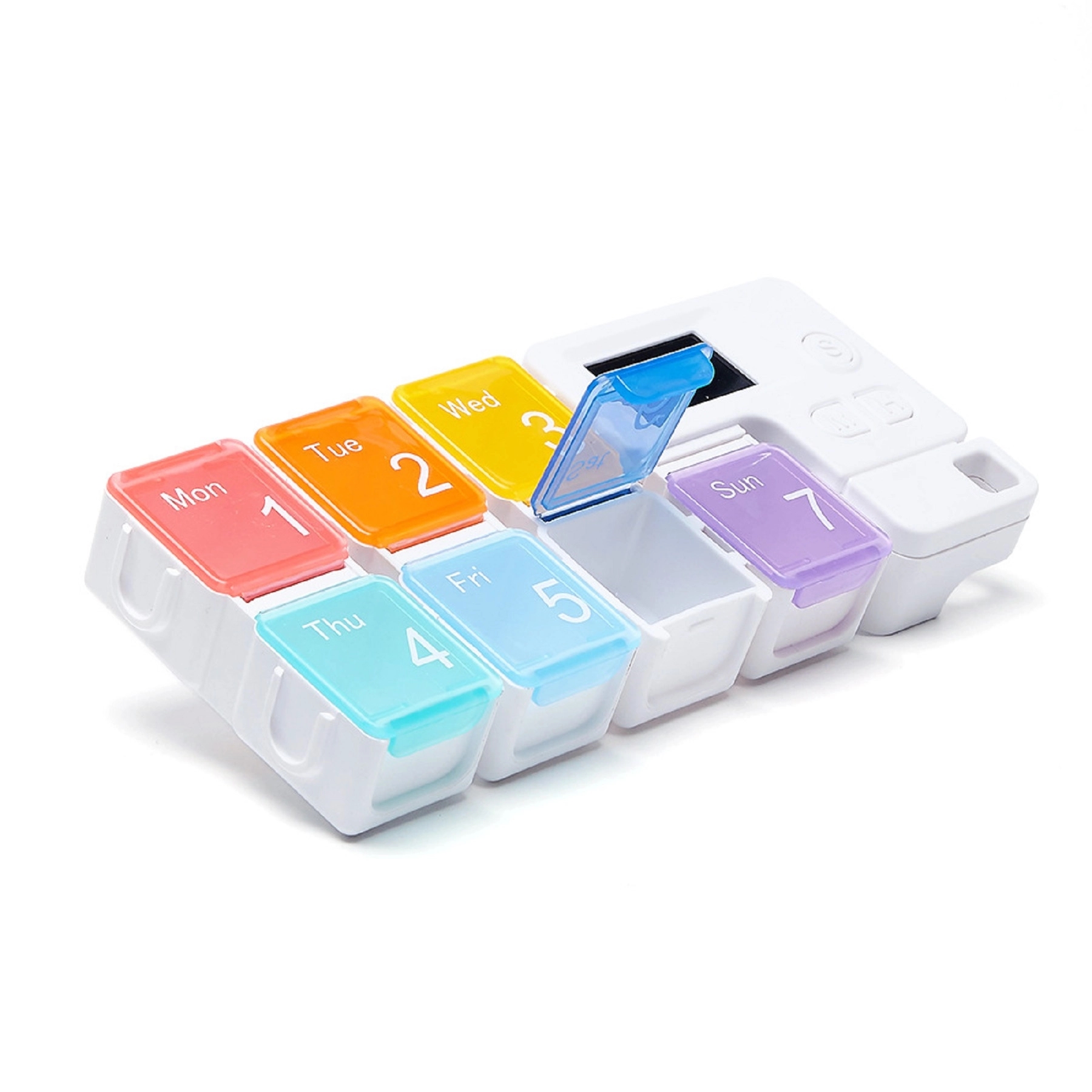 7 Compartments Colorful Pill Box with Alarm Timer 9