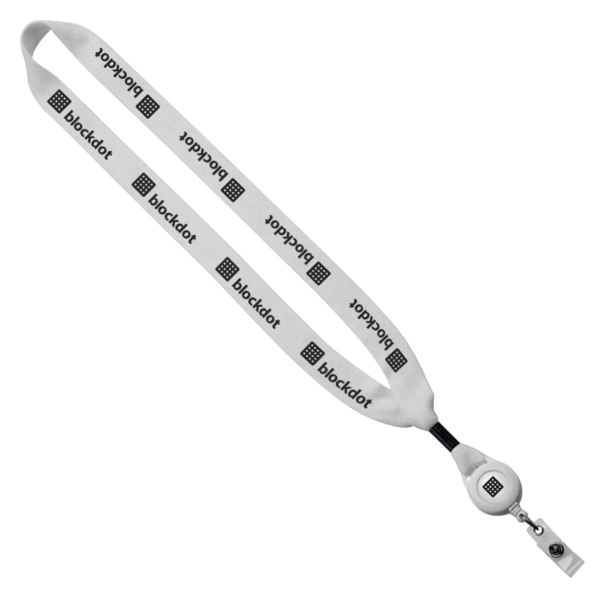 3/4" Cotton Lanyard with Metal Crimp & Retractable Badge Reel 10
