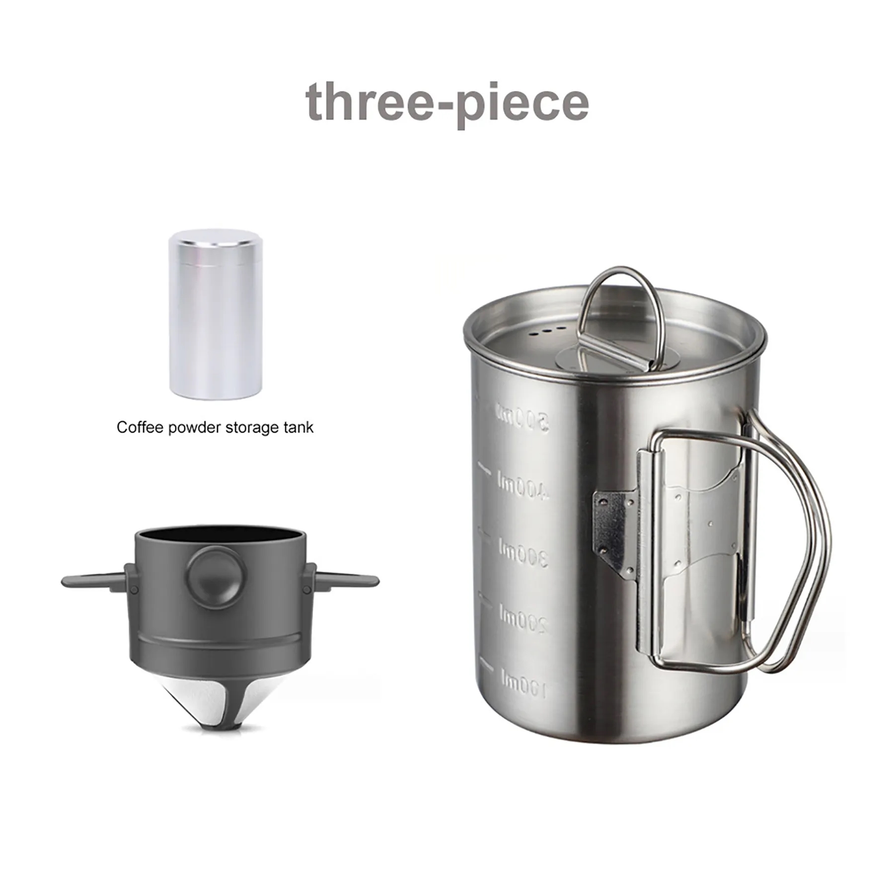 Stainless Steel Outdoor Camping Mug with Foldable Handle 3