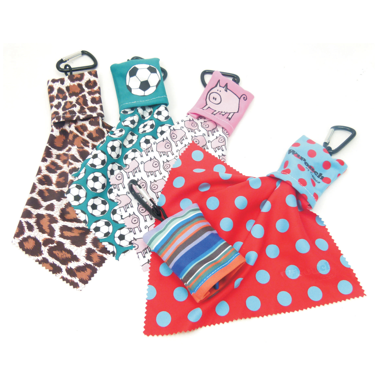 Full Color WiPouch Microfibre Keyring Spectacle Lens Cleaning Cloth with Carabiner 2