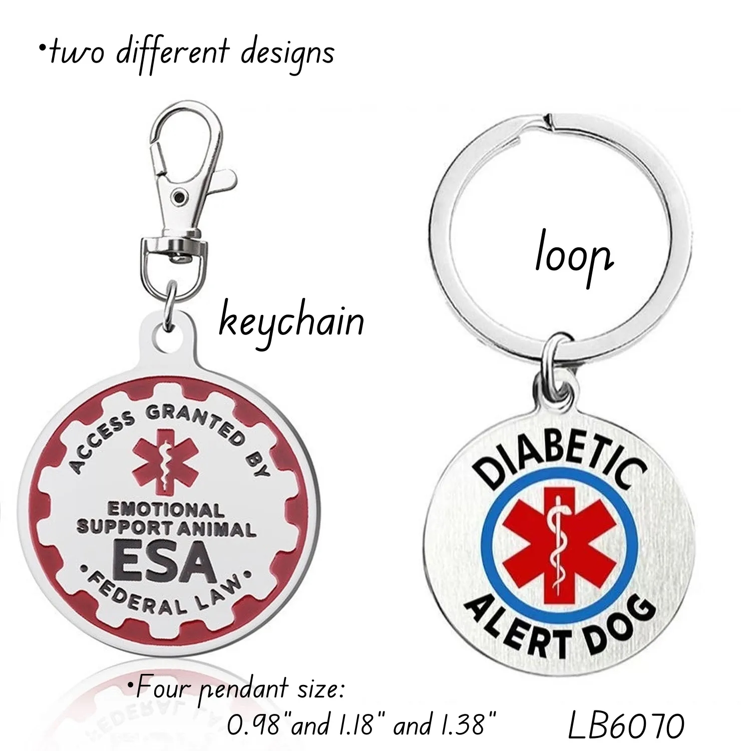 Custom Servcie Dog Tag Animal Pet ID with Alert Symbol 7