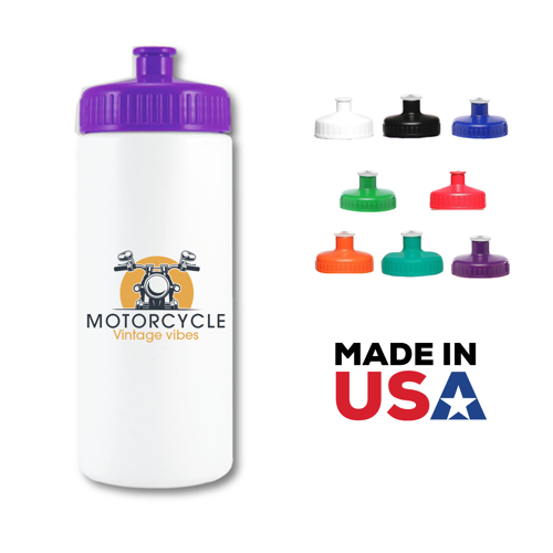 Sports Bottle with Push Spout - Plastic 16 oz 2