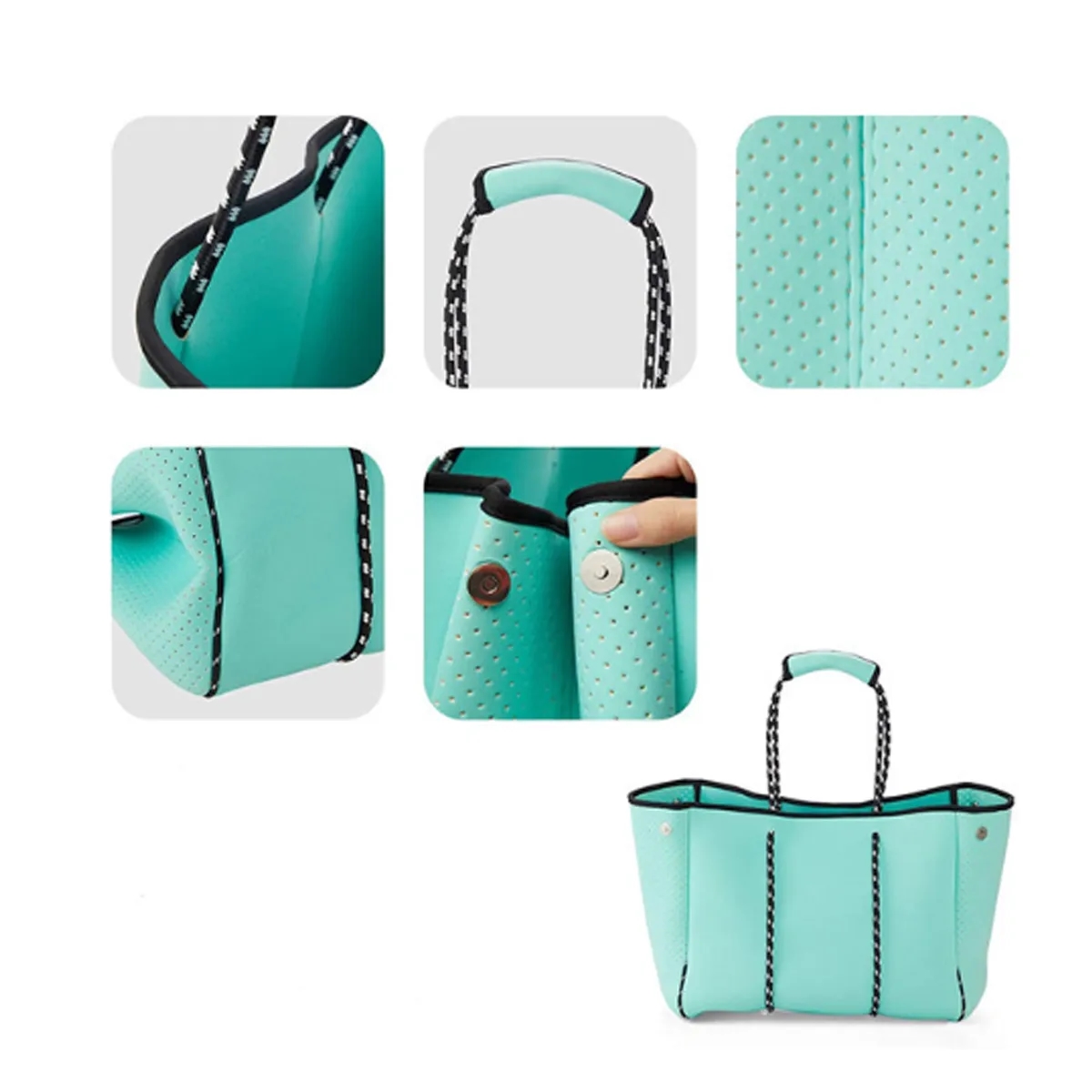 Large Neoprene Beach Tote Bag Rope Handles 1