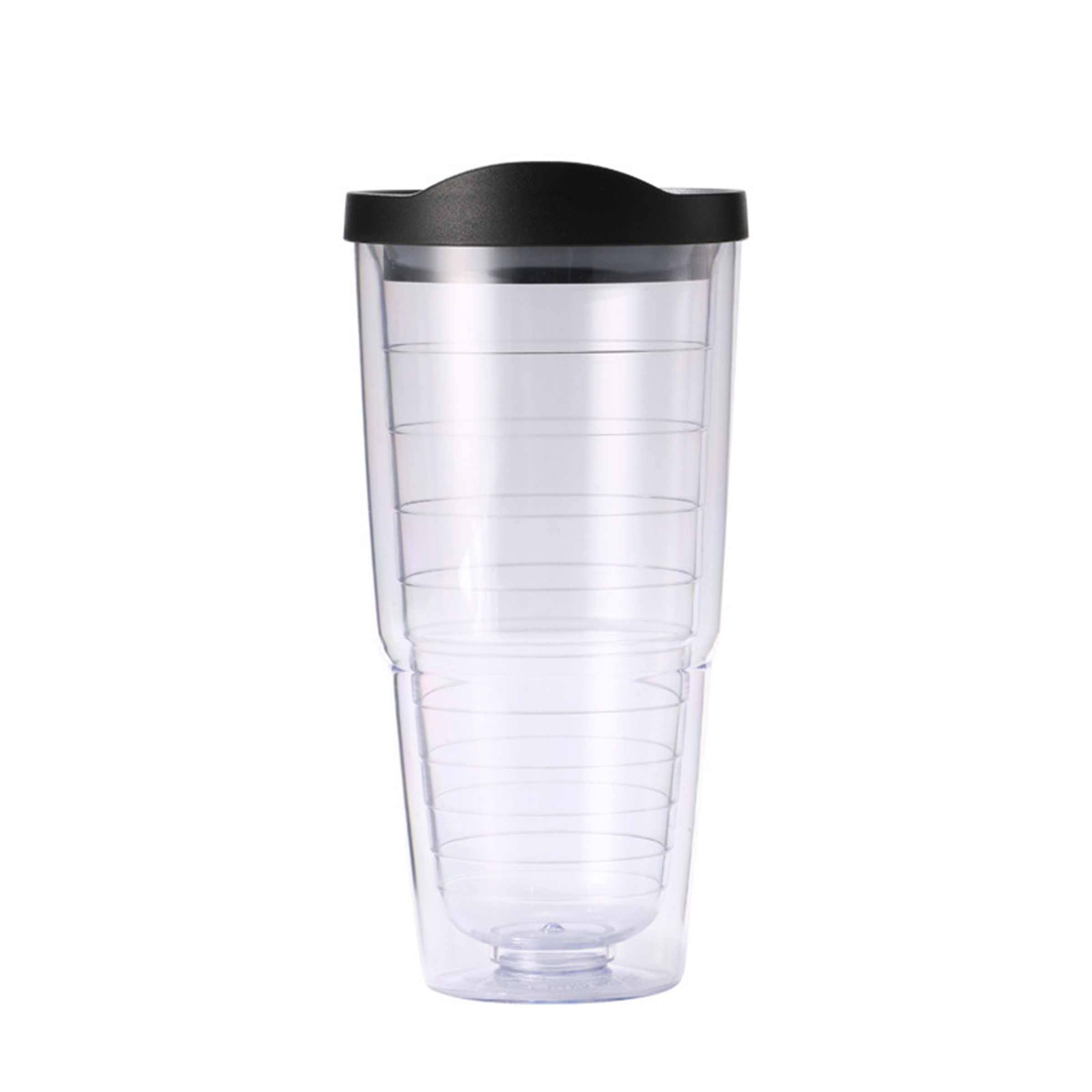 Plastic Double Layer Transparent Threaded Inner Plastic Cup 4