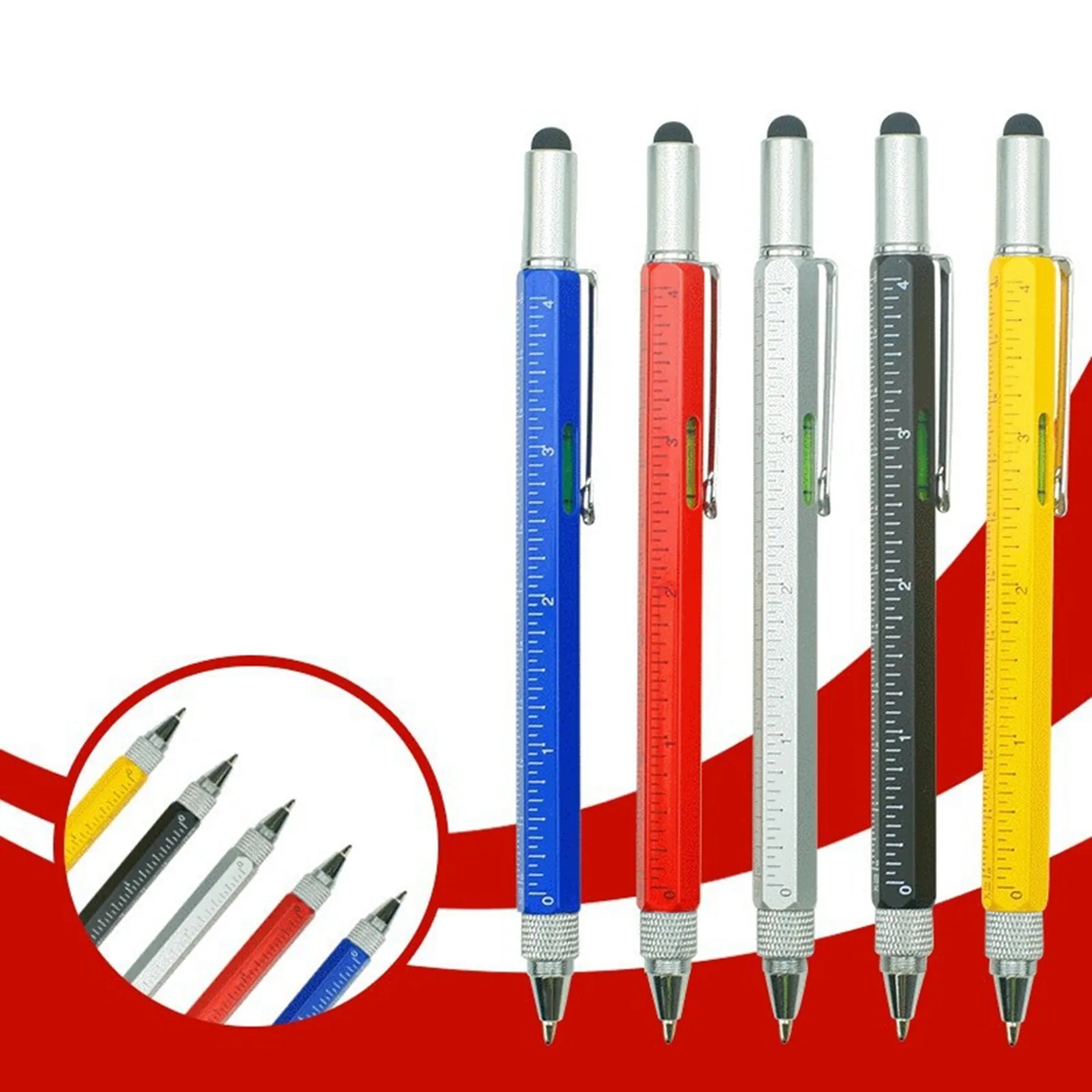 6 in 1 Multifunctional Tool Ballpoint Pen with Ruler 2
