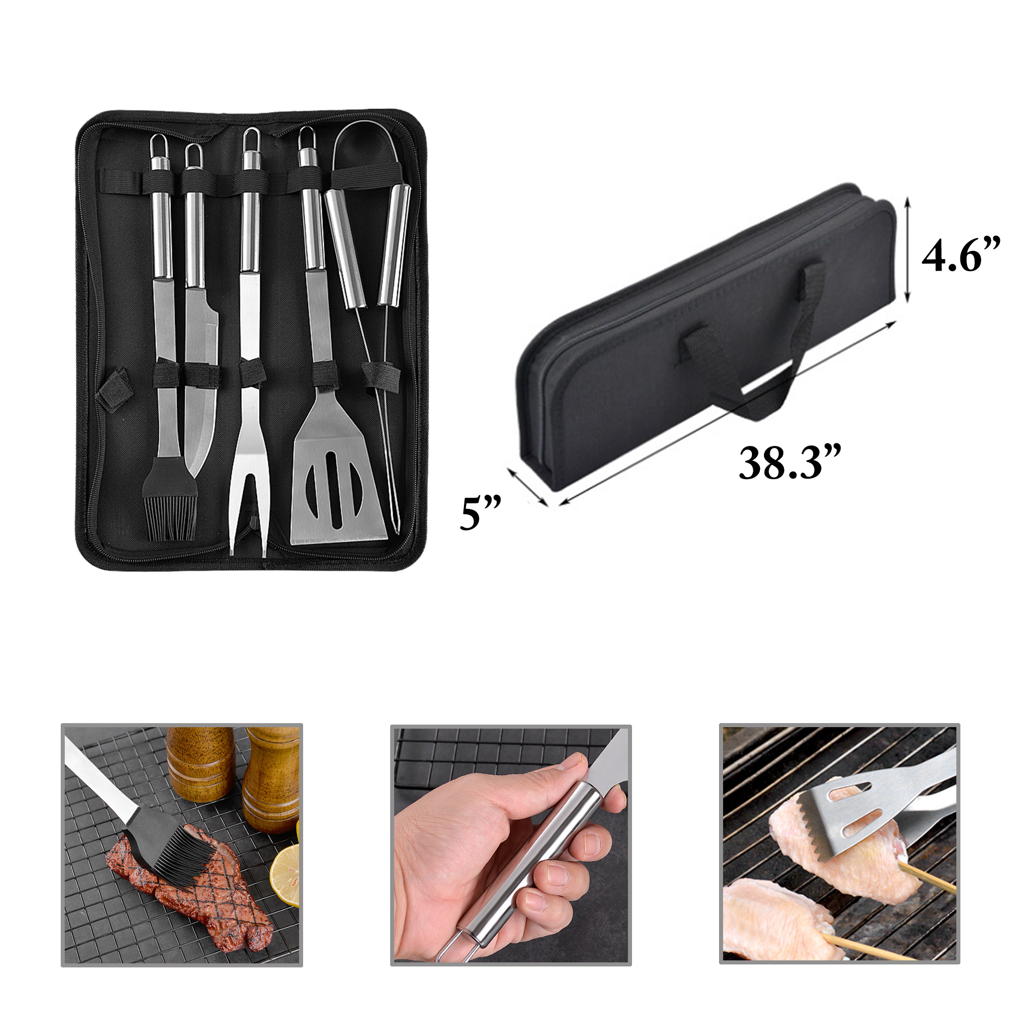 MOQ25 Stainless Steel BBQ Tools for Camping Grill Set 1