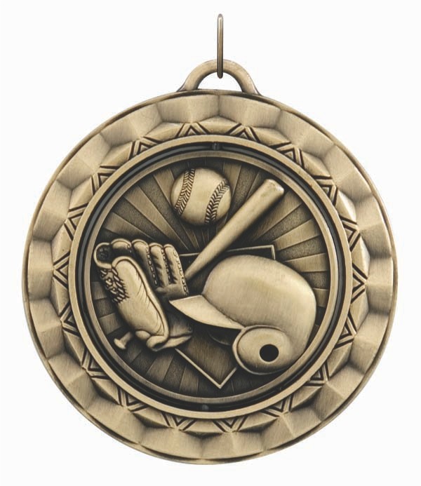 Baseball Spinner Medal, 2 5/16" 2