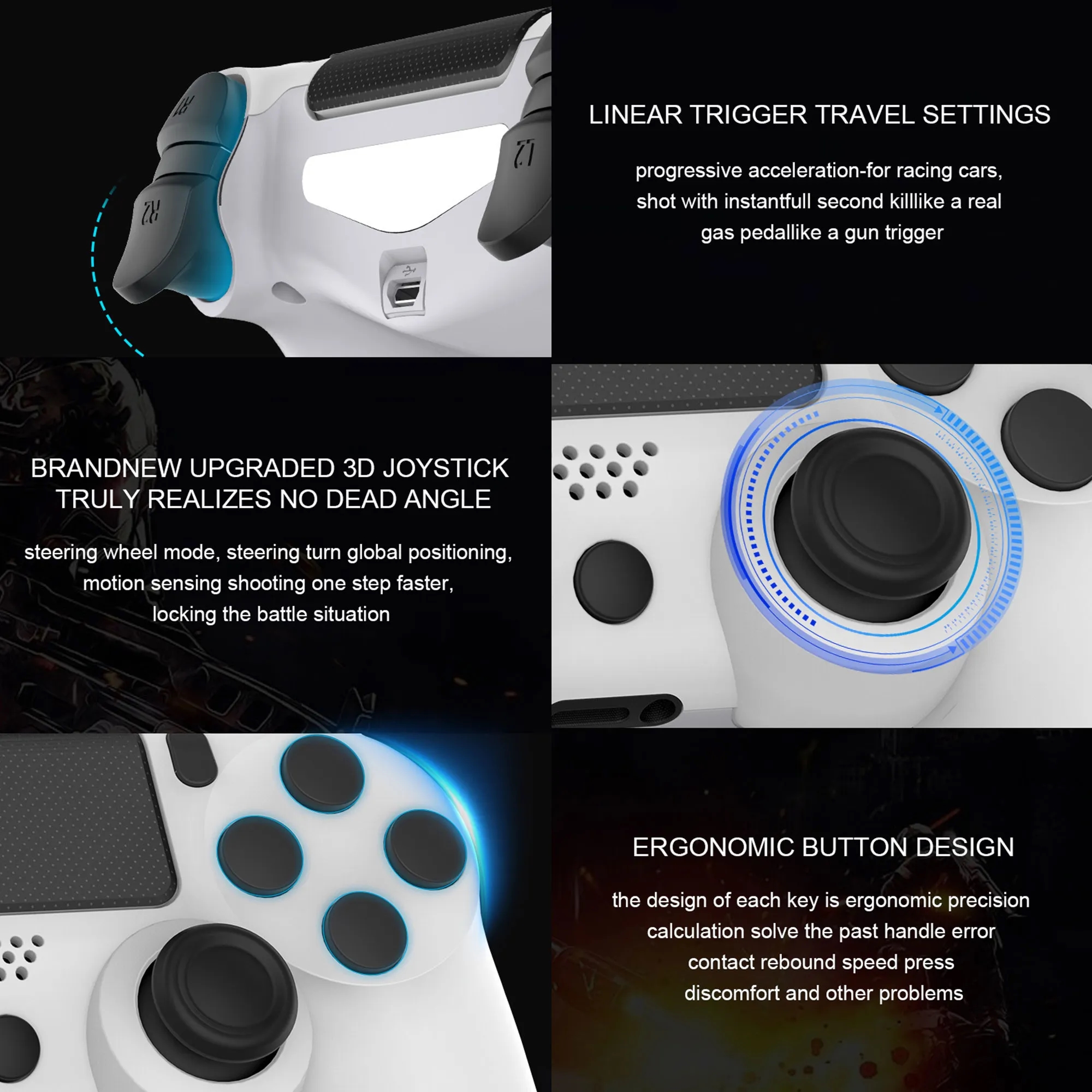Pro Wireless PS4 Controller With Six-Axis Dual Vibration 2