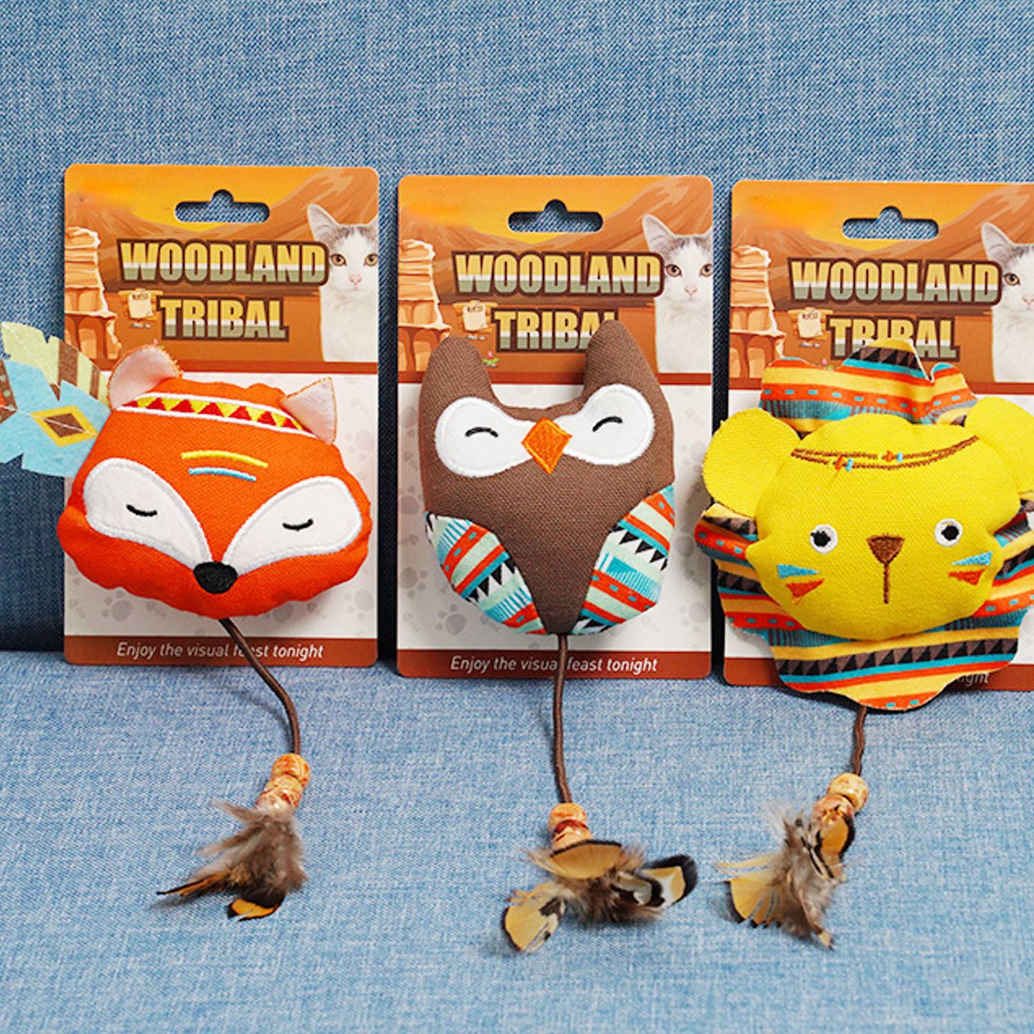 Chew Resistant Interactive Plush Cat Teaser Toy 3