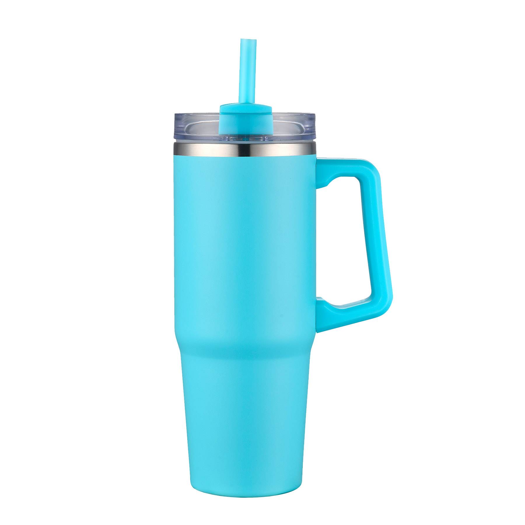 30 oz. Two Tone Travel Handle Mug with Twist Closure Straw Lid 4