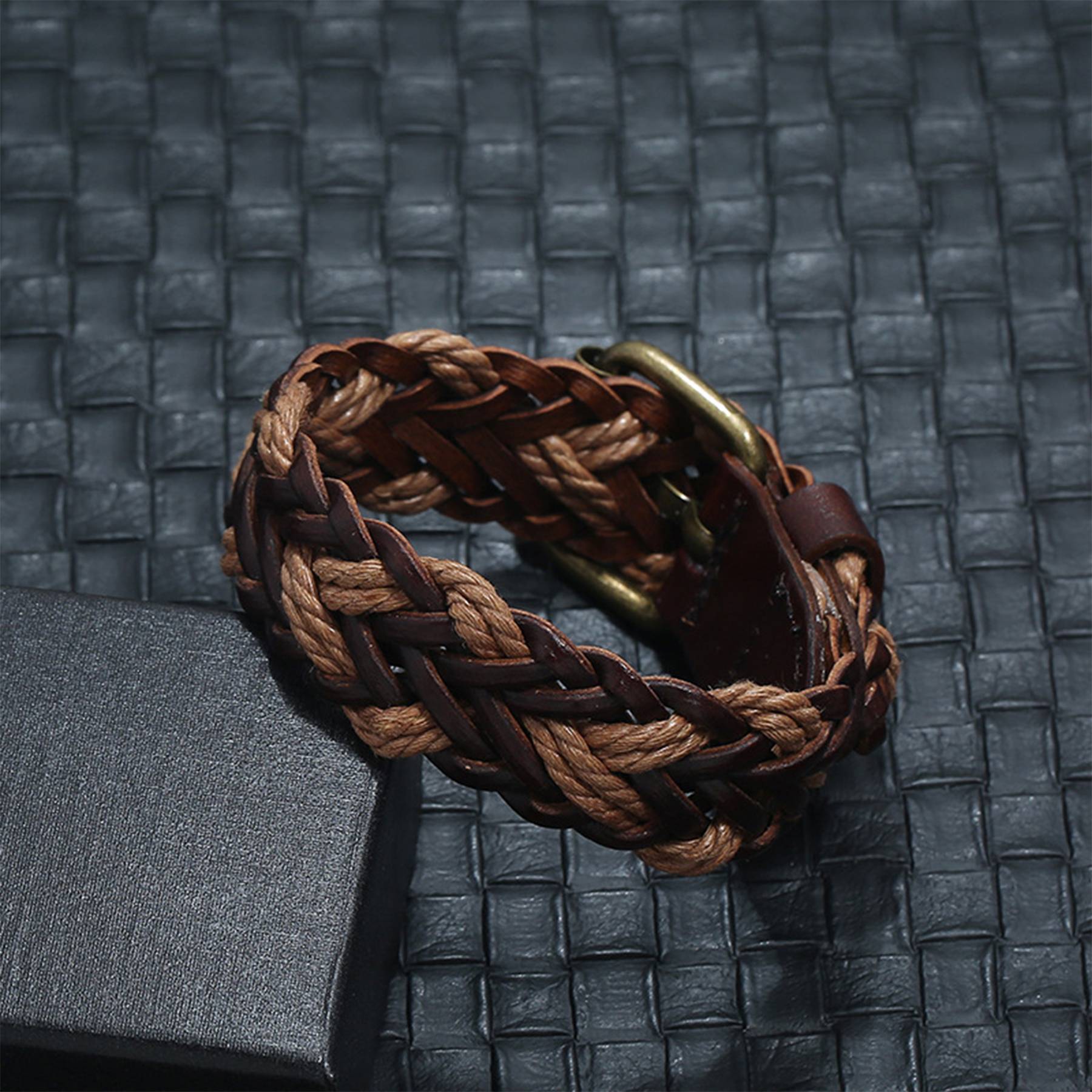 PU Simple personality street photography men's bracelet 5