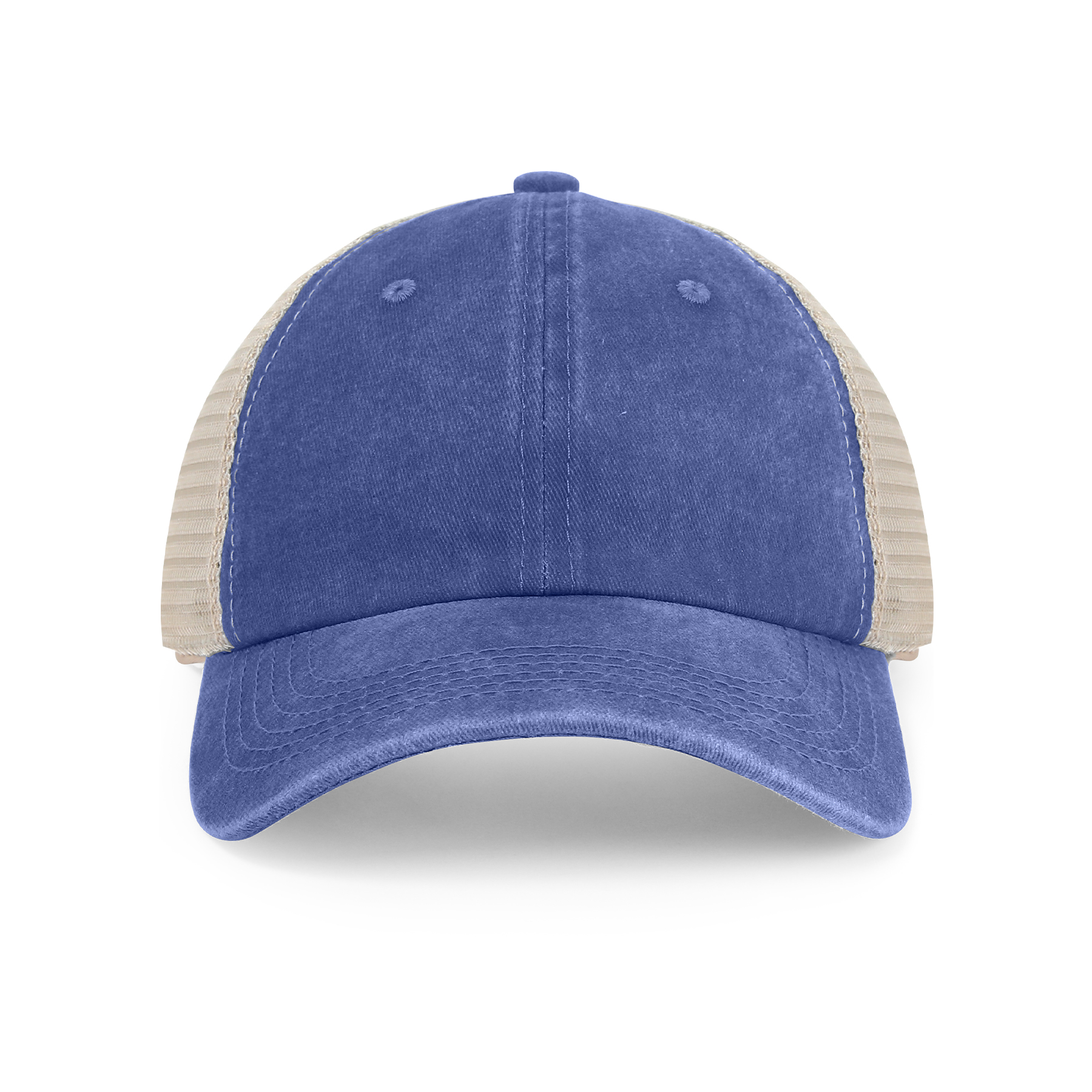 6 Panel Pigment-Dyed Cotton Soft Trucker Cap Vintage Mesh Hats 12