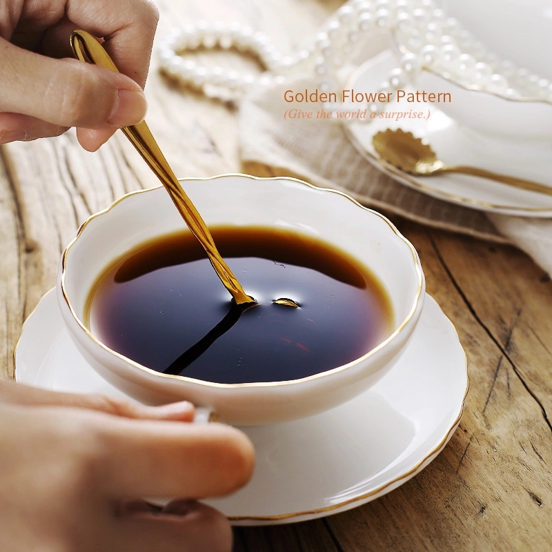 6OZ Bone china Coffee Cup and Saucer Simple &Afternoon Tea 11
