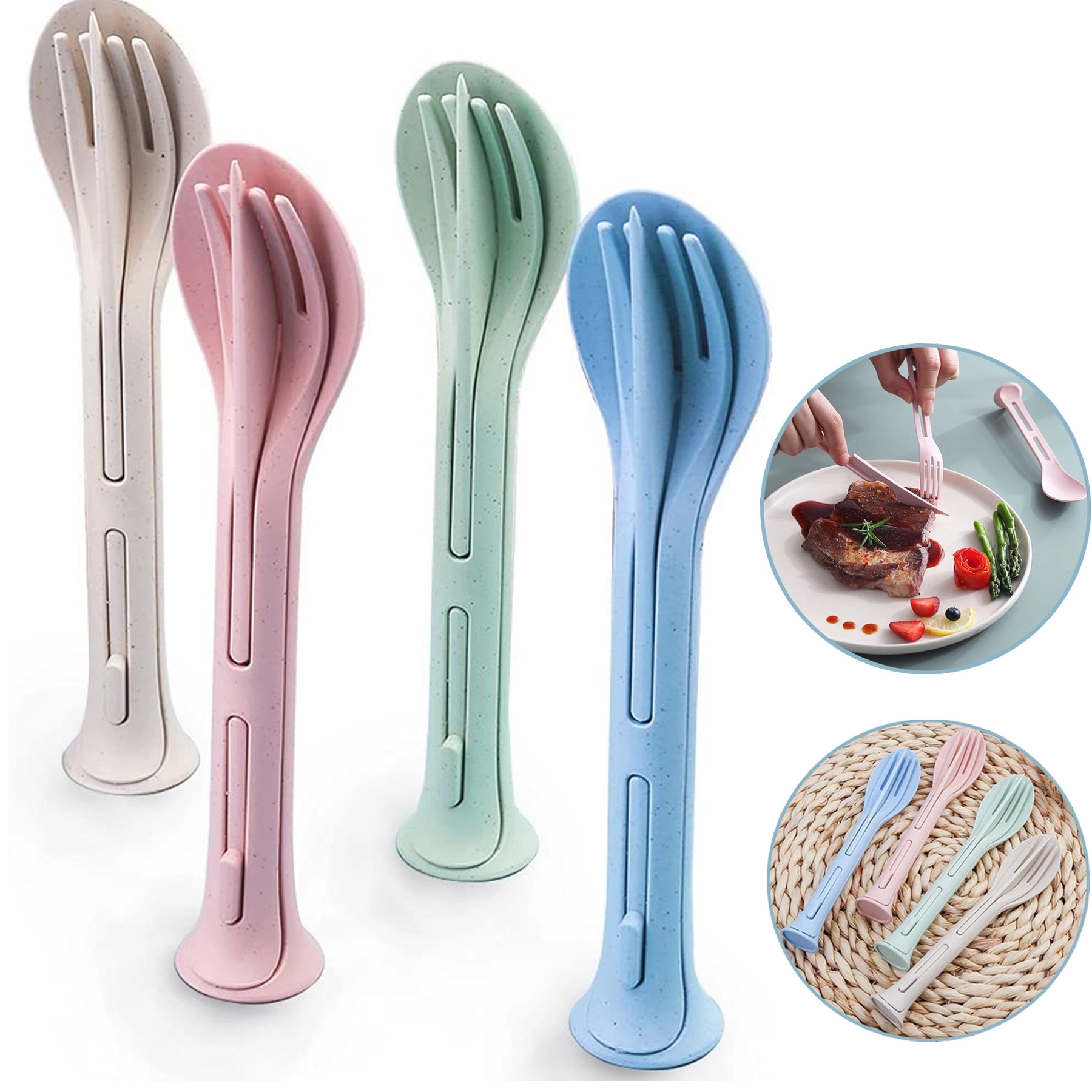 3 in 1 Knife, Fork, Spoon Utensils Set 2