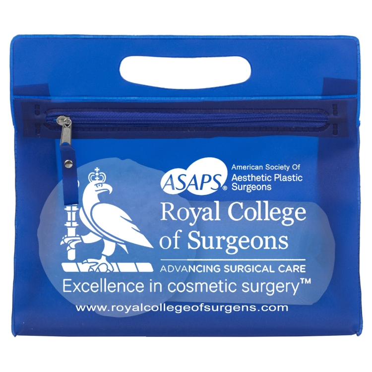 9-1/2" W x 8-1/4"H - "Bermuda" Vinyl Travel Pouch with Zipper 10