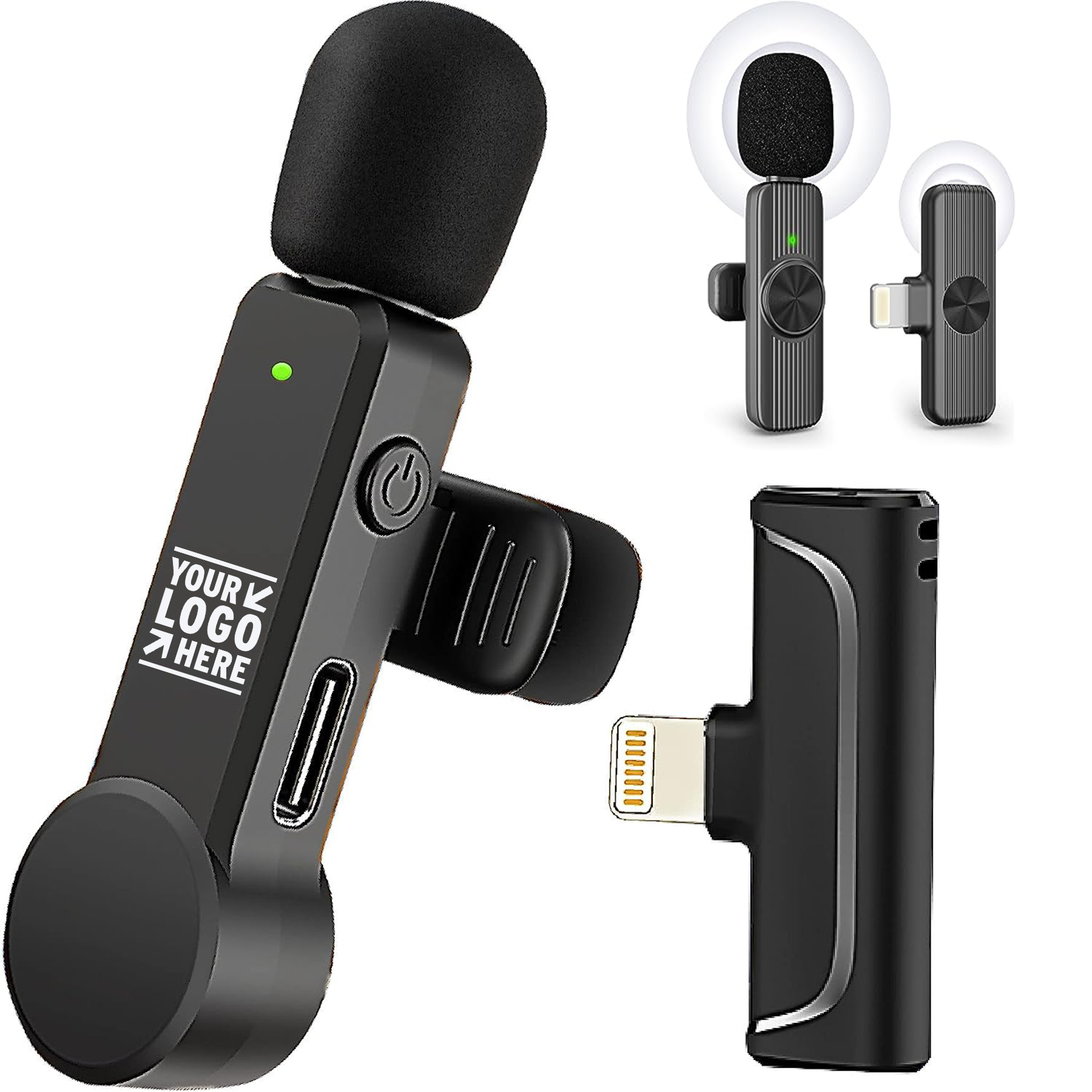 iPhone iPad Lav Mic 10H Battery Lapel Noise Canceling Lavalier Wireless Interview Microphone 2