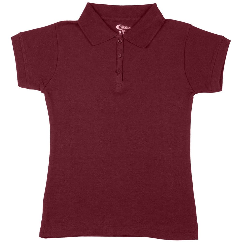 Girls' Polo Shirts - Burgundy Size 3/4 (XXS) 2