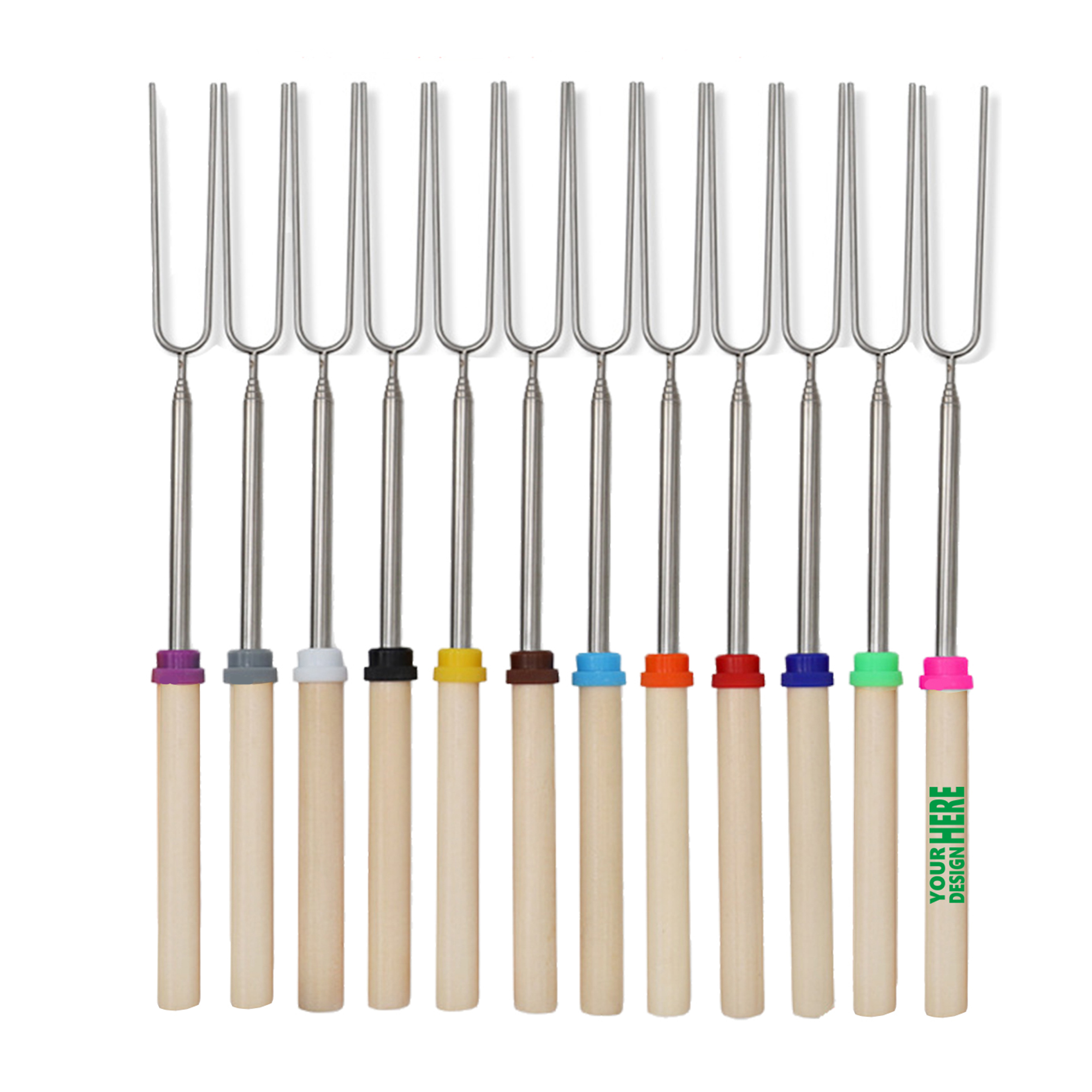 MOQ 50 Durable Stainless Steel Telescopic BBQ Skewers 2