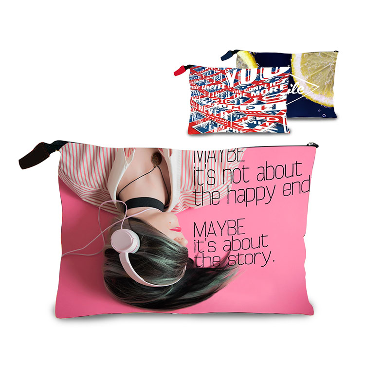 Full color Edge-to-Edge Zippered 5 oz. Cotton Large Pouch 3
