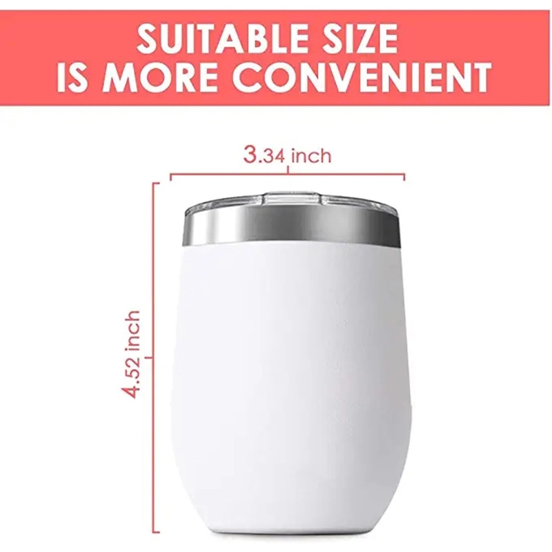 12 Oz Stainless Steel Wine Tumbler With Lids 4