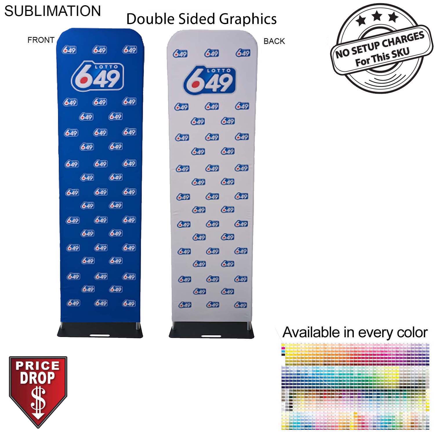 2'W x 90"H EuroFit Tension Fabric Banner with Steel Base, Graphics Double Sided, NO SETUP CHARGE 5