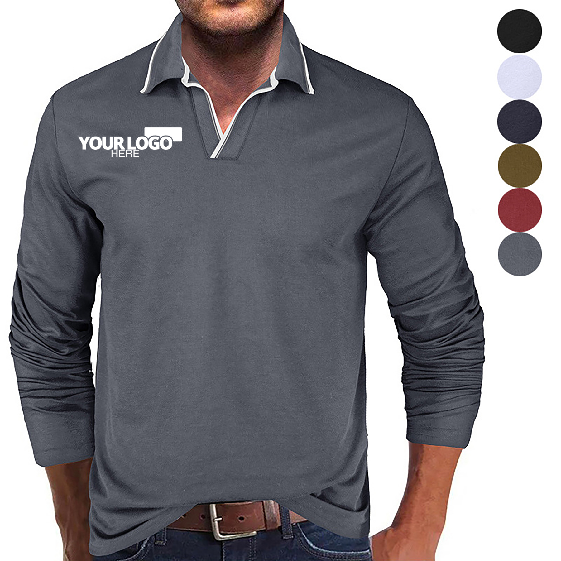Long Sleeve Polo Shirt For Man 2