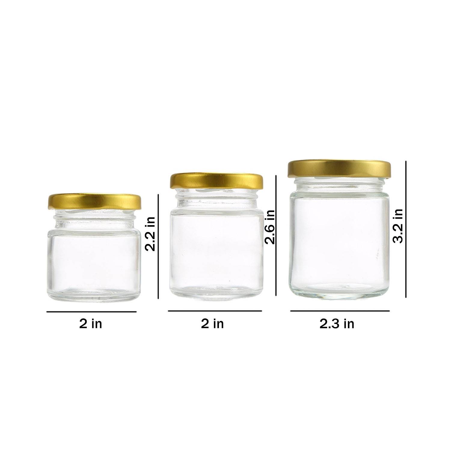 1.5/2.5/3.5oz Mini Clear Glass Storage Jar w/ Lid 7