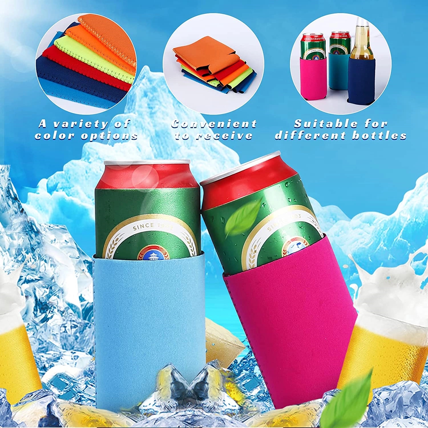 Beverage Insulator Cooler Pocket Can Cooling, custom koozie with logo imprint 5
