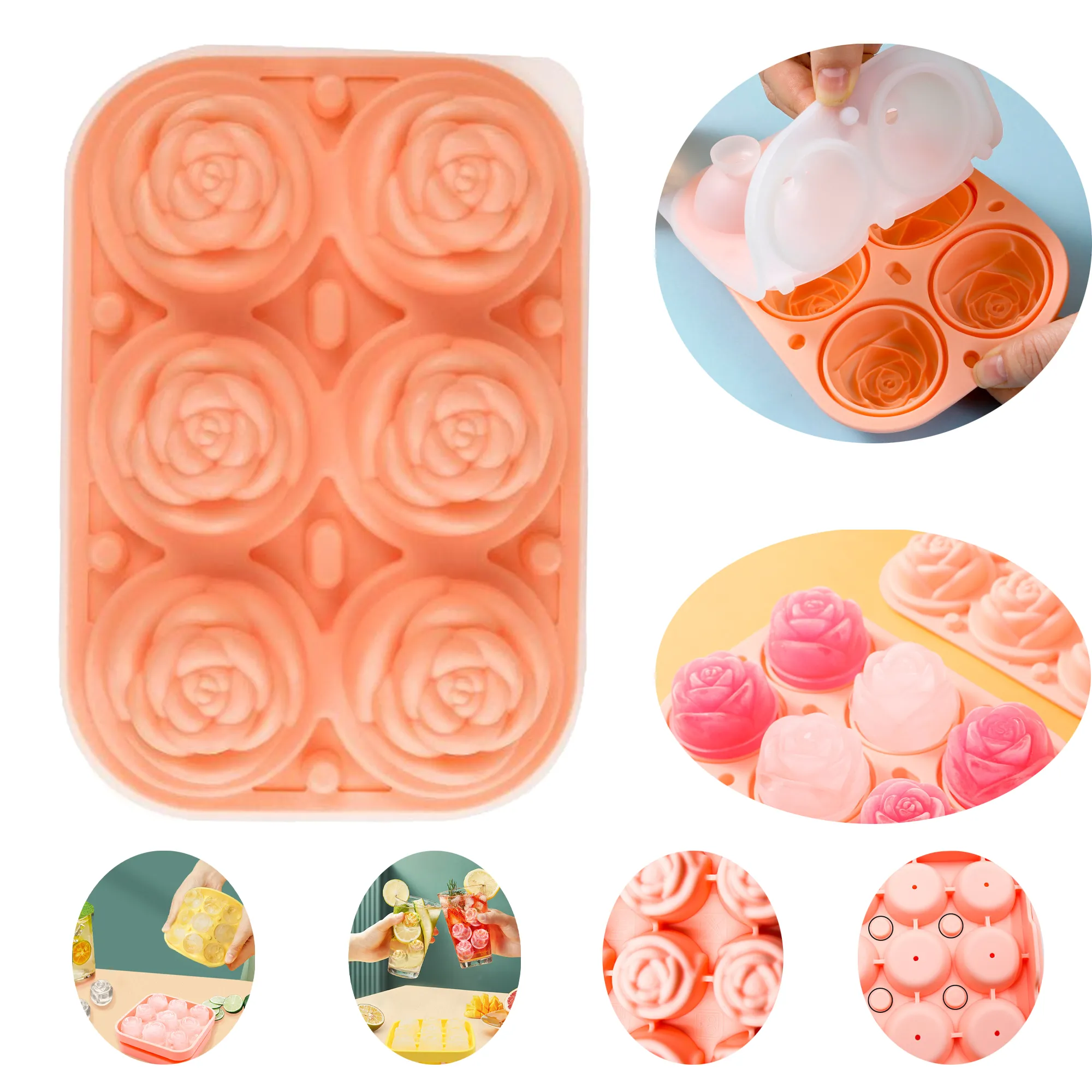 6-Cavity Rose Ice Cube Tray 5